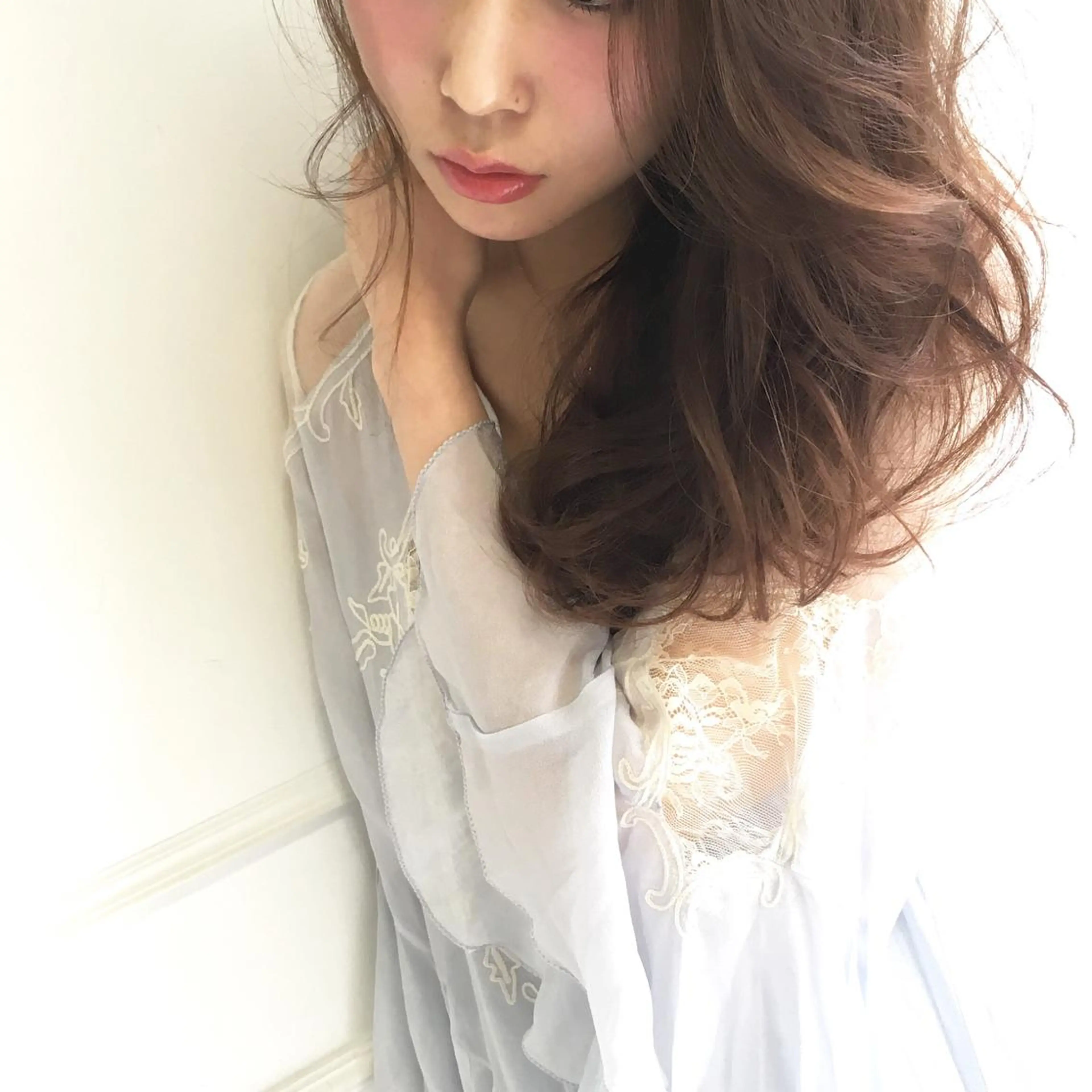 ロング カラー ヘアアレンジ グレージュ ボブ 小顔カット ◆感動口コミ/最小顔 理論カット◆森口 峻のヘアスタイル