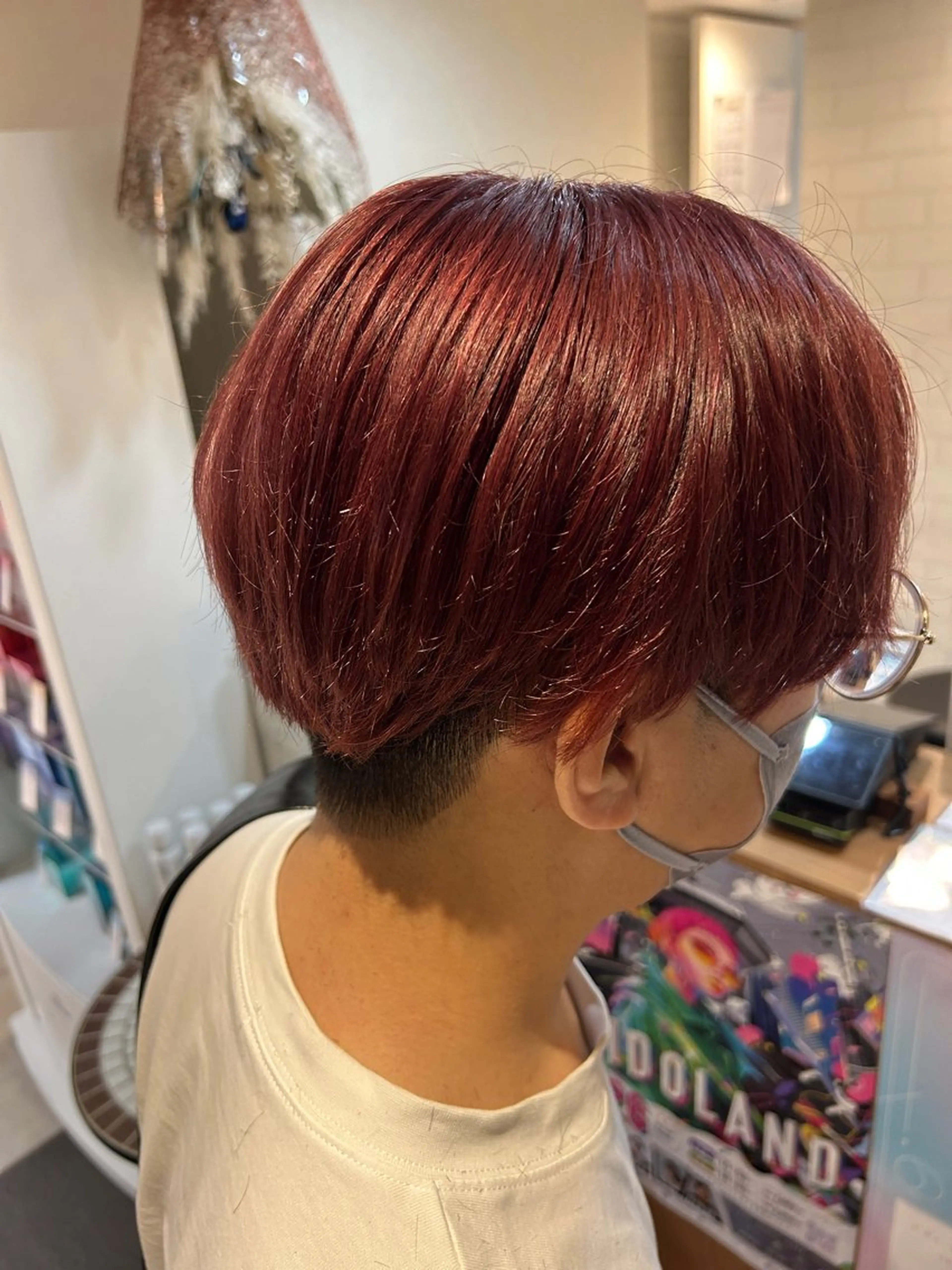 カラー ダブルカラー レッドカラー 🍓似合わせカット× パーマ／矢木🍓のヘアスタイル