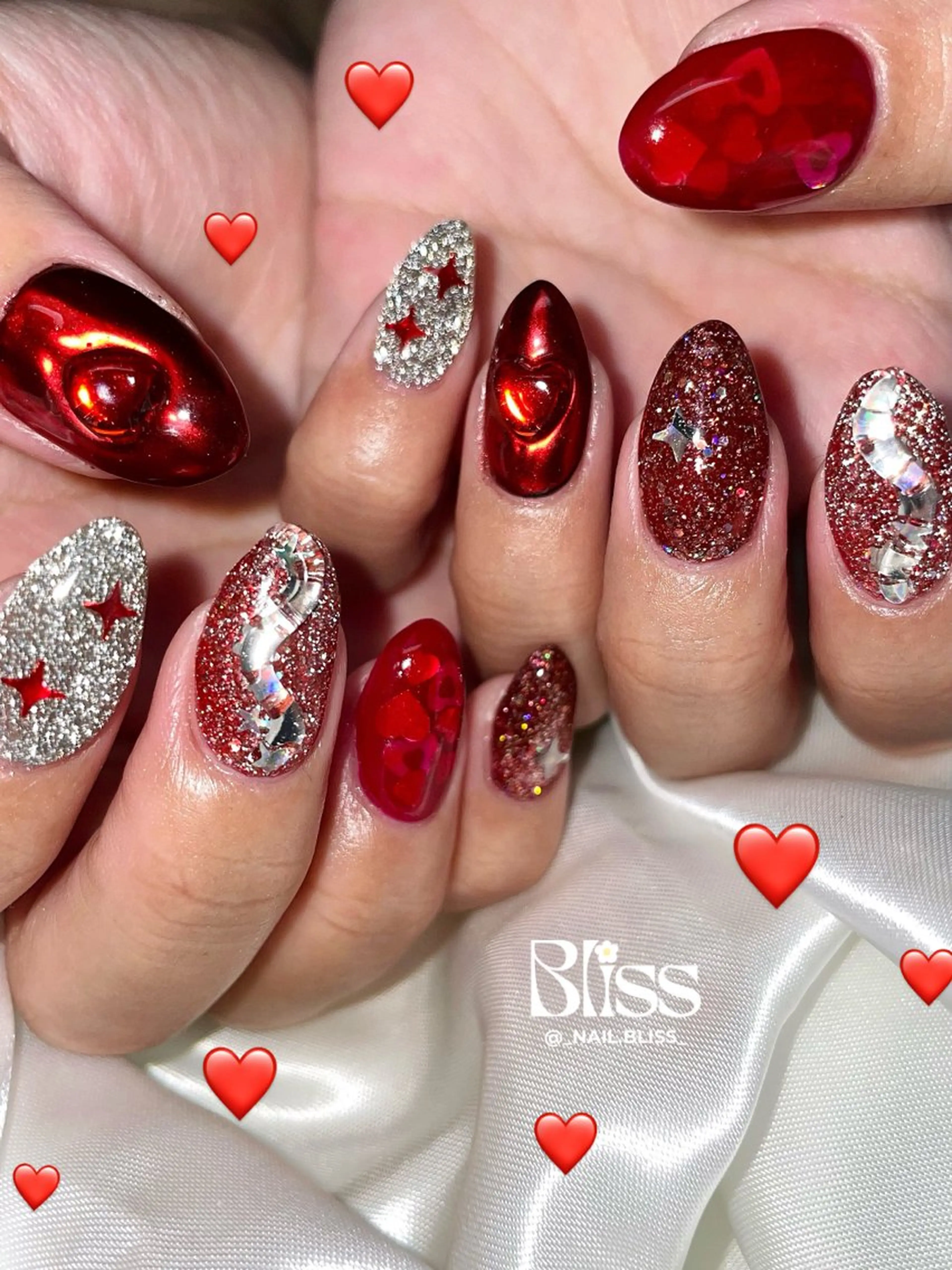 ネイル フラッシュネイル ミラーネイル 持ち込み ハンドネイル NAIL BLISSのネイルデザイン