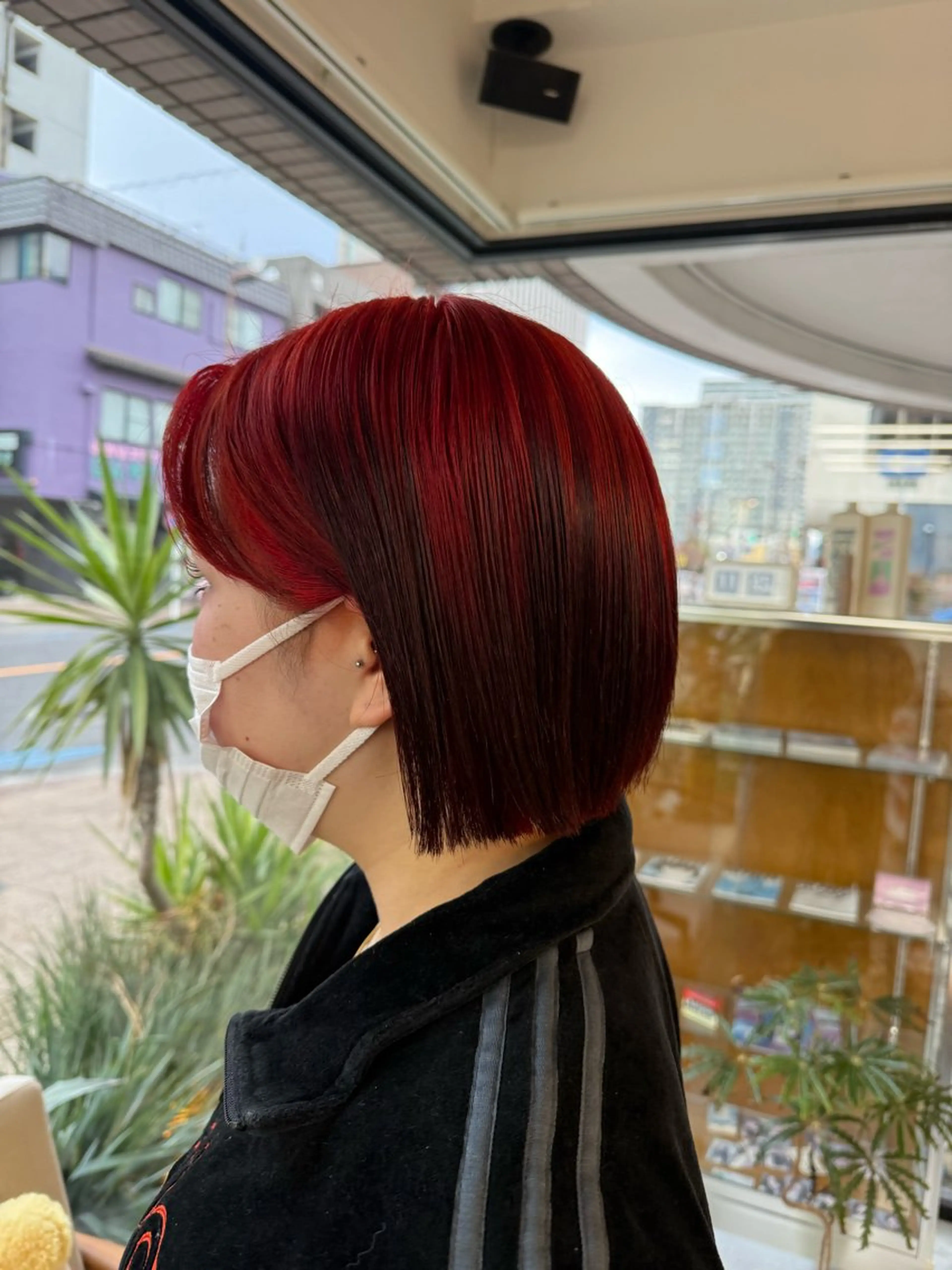 カラー ブリーチ オレンジ ボブ カット ヘアカラー まなみ/ PORT SALONのヘアスタイル