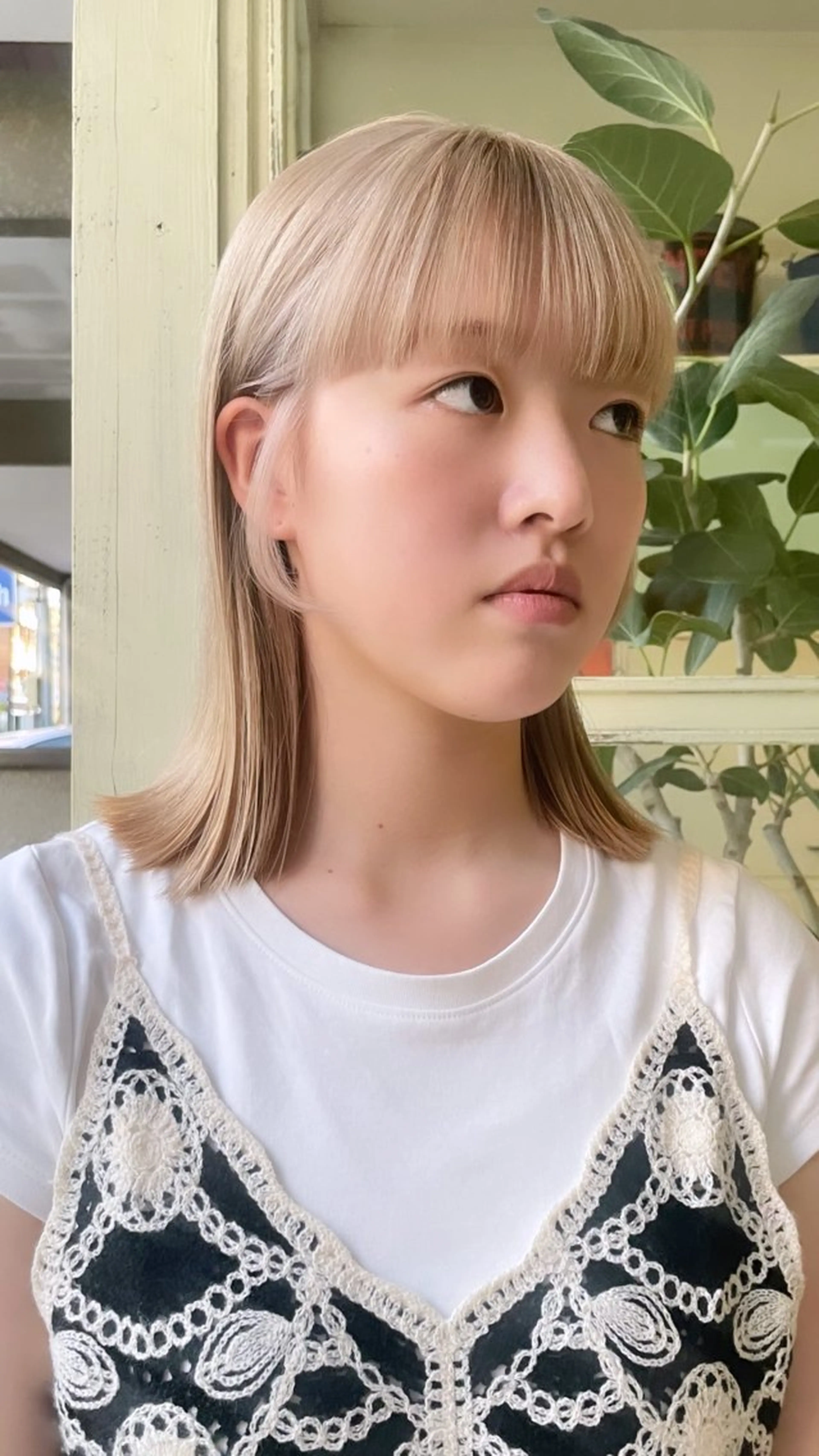 ミディアム カラー ブリーチ sourire  西大分所属・Sourire西大分 ☘️いけだ　あおいのヘアスタイル