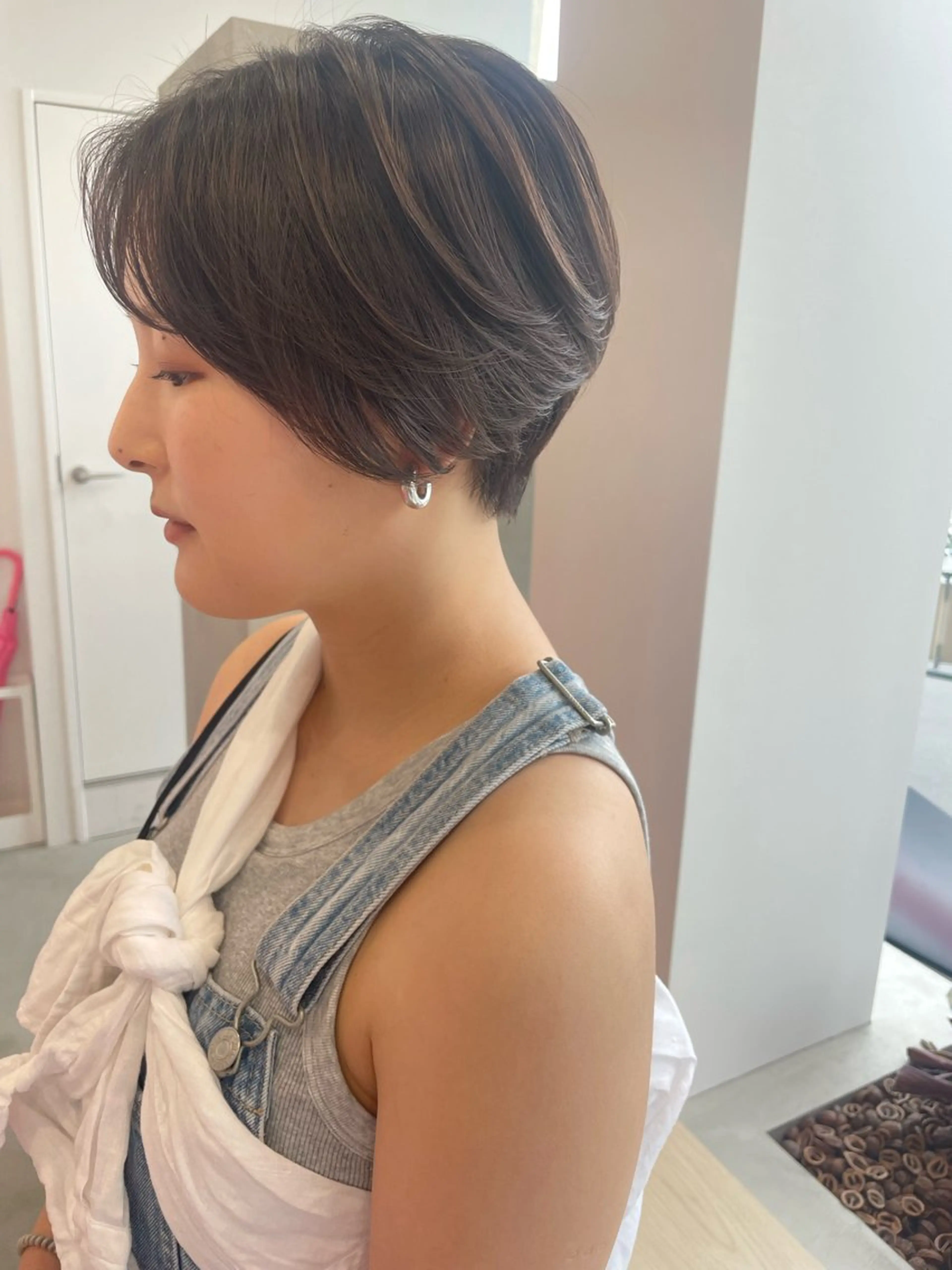 ショート カラー ブリーチ ダブルカラー ボブ 顔周りカット タンバルモリ DECORA SORAN【本川越】所属・韓国/顔周り/ボブ/ ショート/大川陽太のヘアスタイル