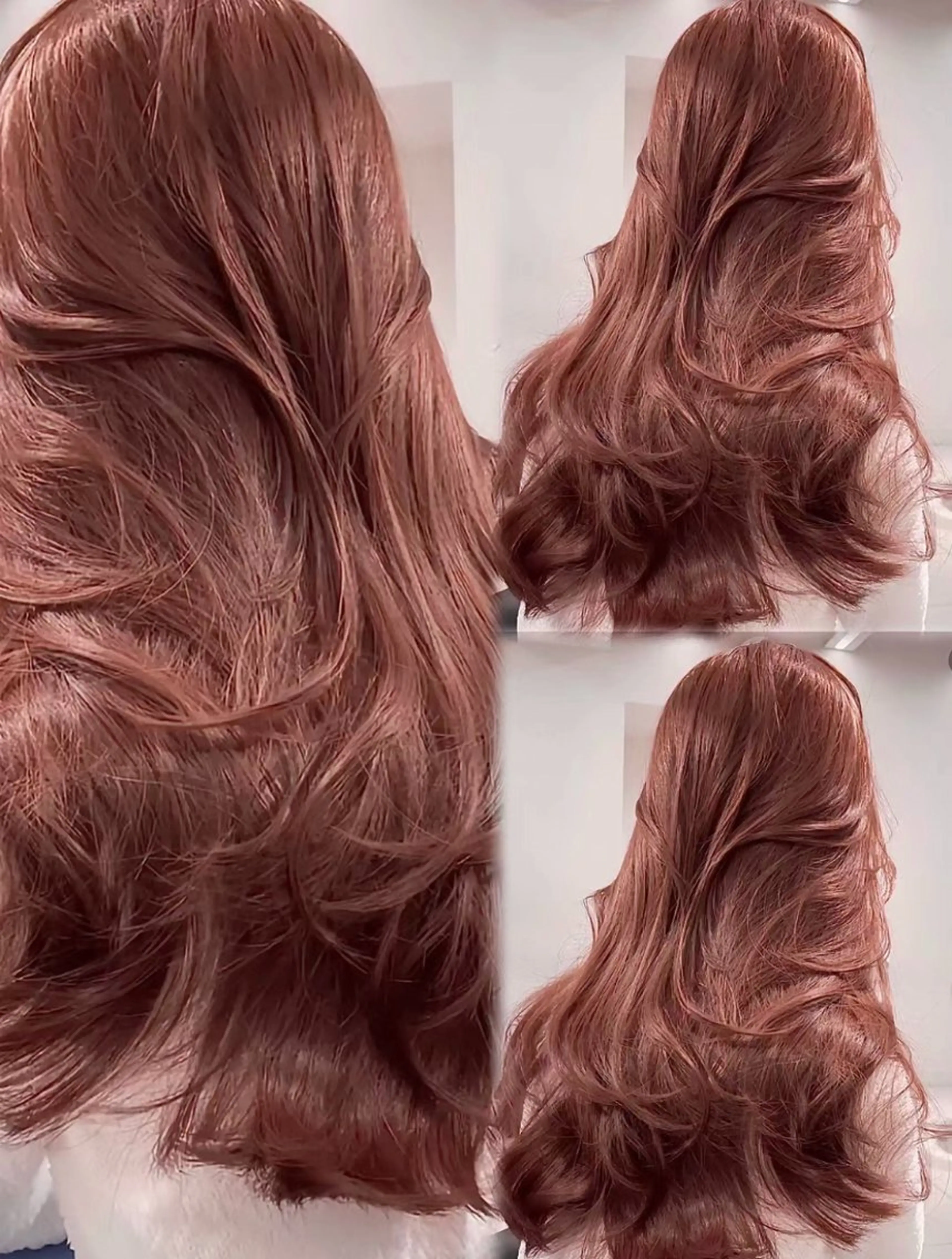 ロング カラー ベージュカラー ダブルカラー ピンクカラー ピンクベージュ 韓国風ヘア カット ヘアカラー レイヤー/柔色 カラー/SAkiのヘアスタイル