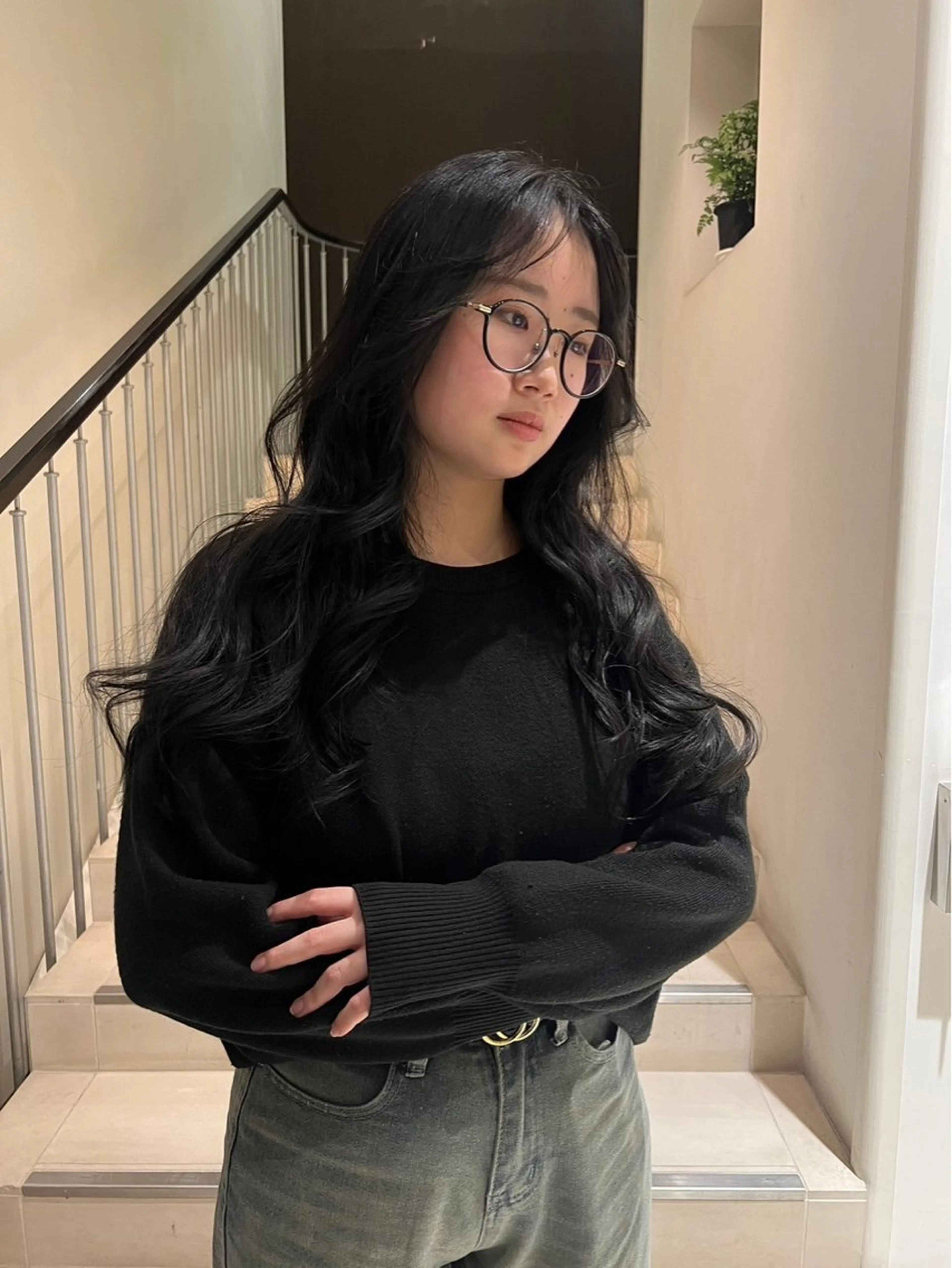 ロング カラー ヘアカラー 合庭 柚のヘアスタイル