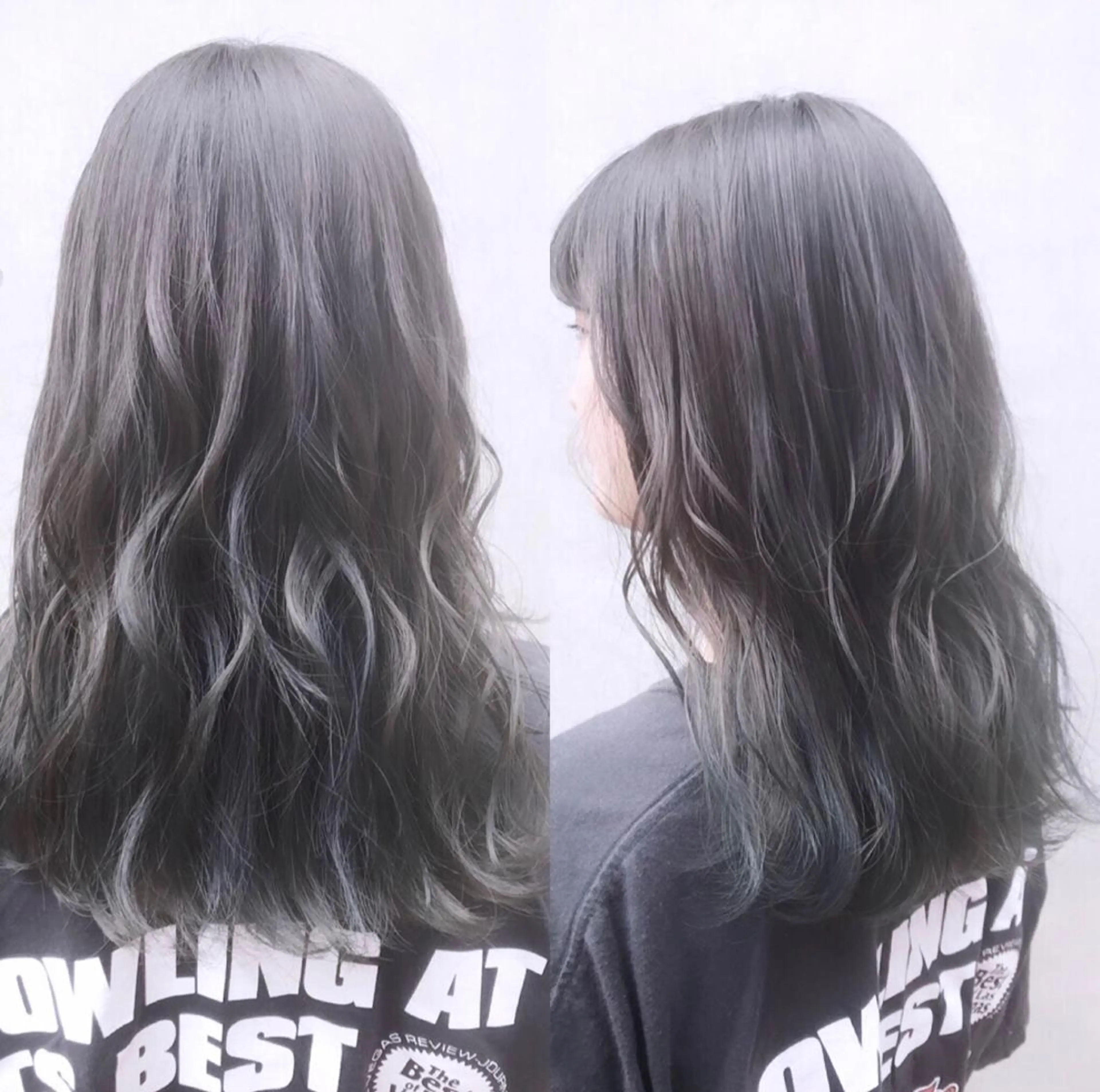 ロング カラー ヘアアレンジ ブルーカラー ブルーグレー ヘアカラー トリートメント アイラッシュ/美容室 個室/瀬戸 一菜のヘアスタイル