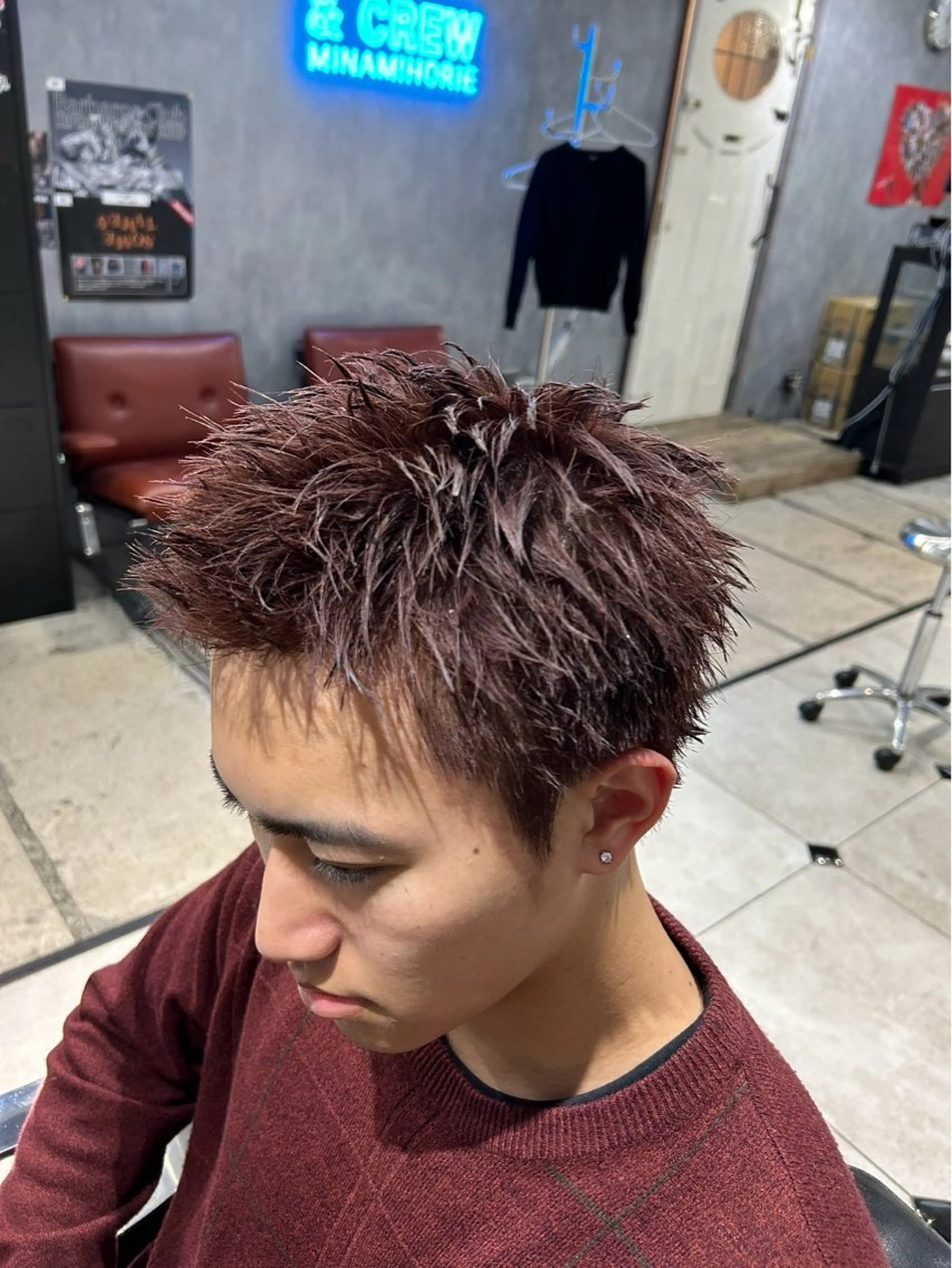 メンズカット+シングルカラーの写真