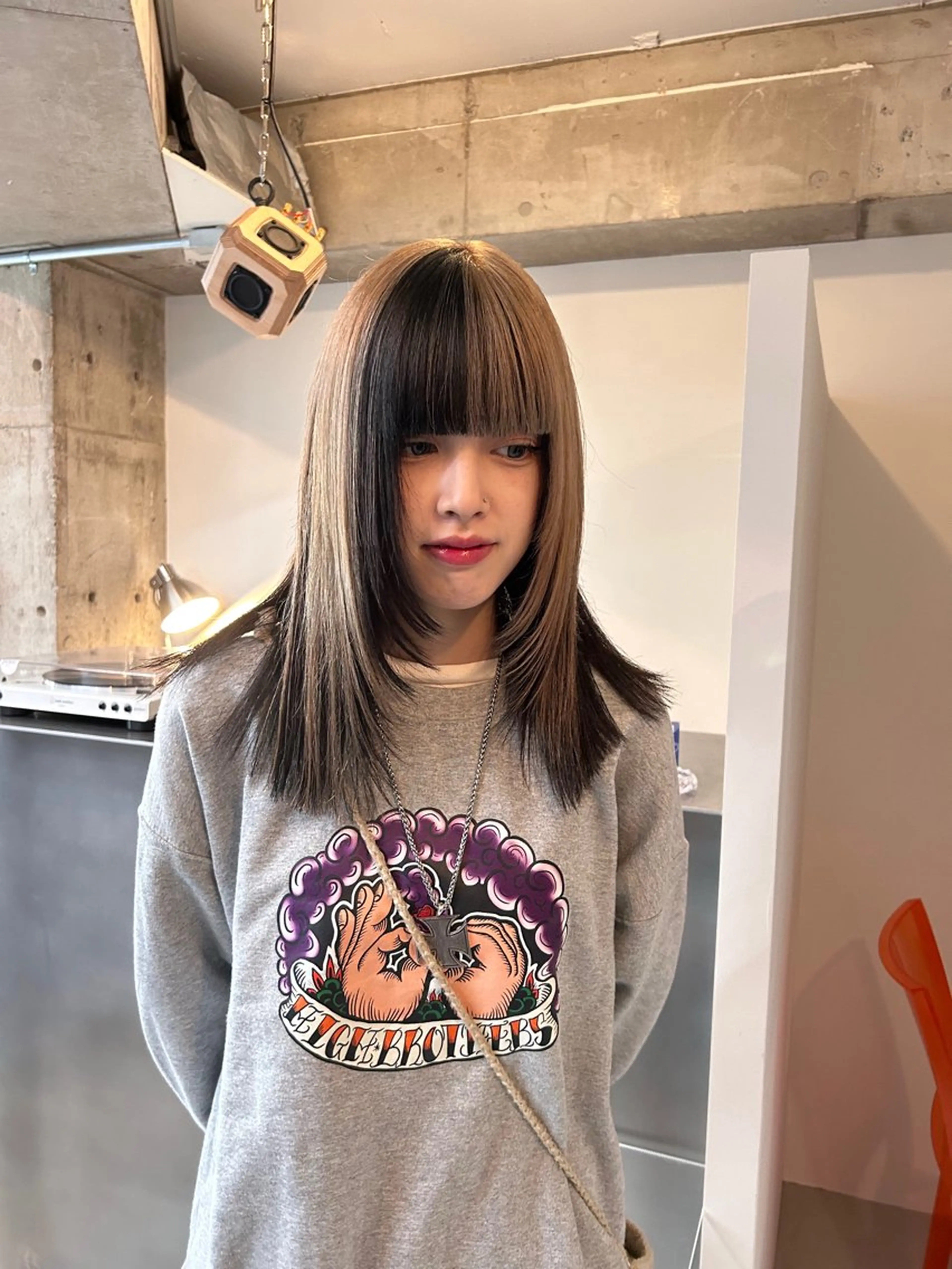 セミロング カット ヘアカラー モデル募集中🥚福岡 kii anju🐄のヘアスタイル