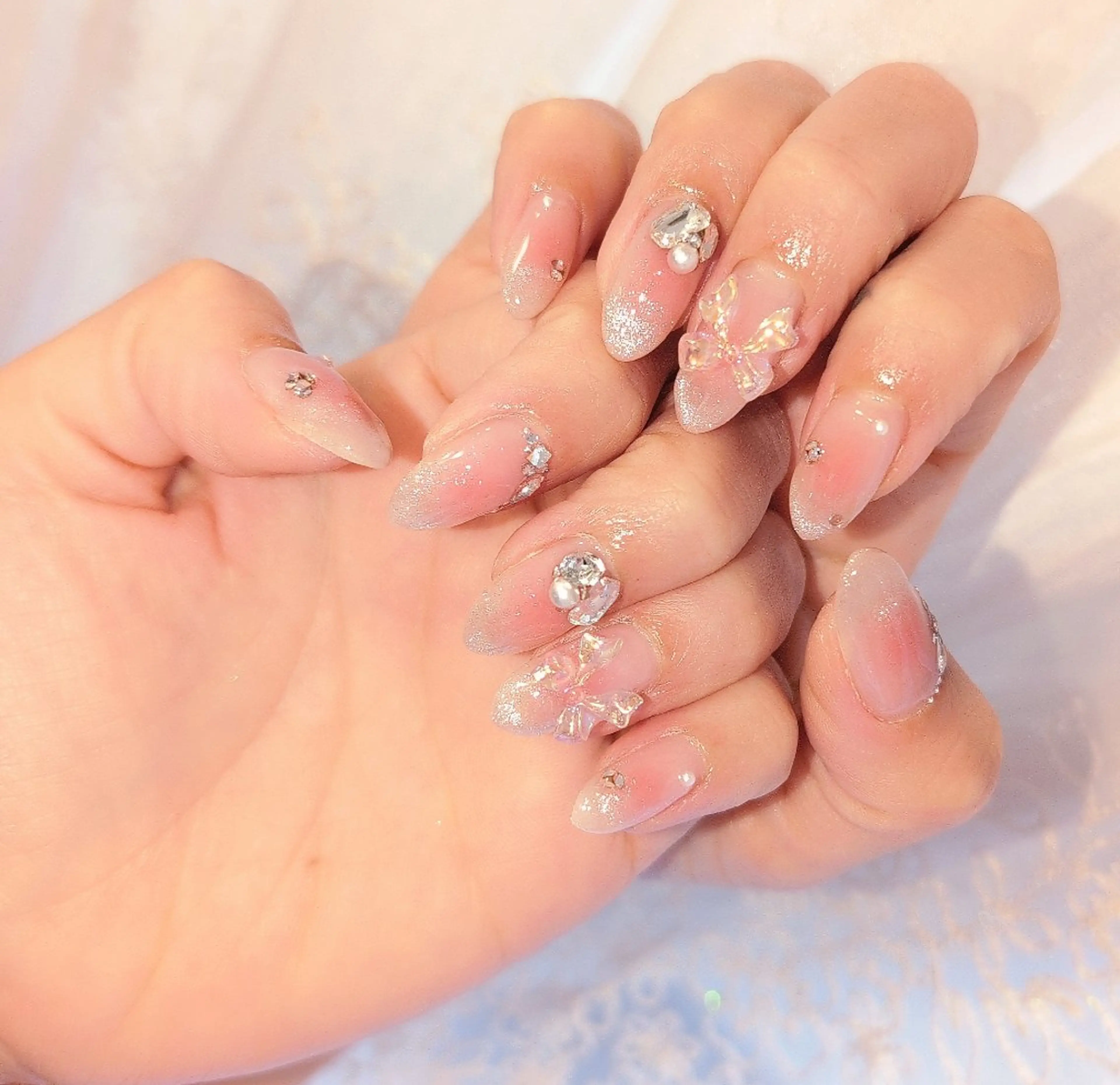 ネイル 長さ出し ジェルネイル 韓国ネイル マグネットネイル ニュアンスネイル ハンドネイル I LOVE ME  NAIL.｡.:*♡のネイルデザイン
