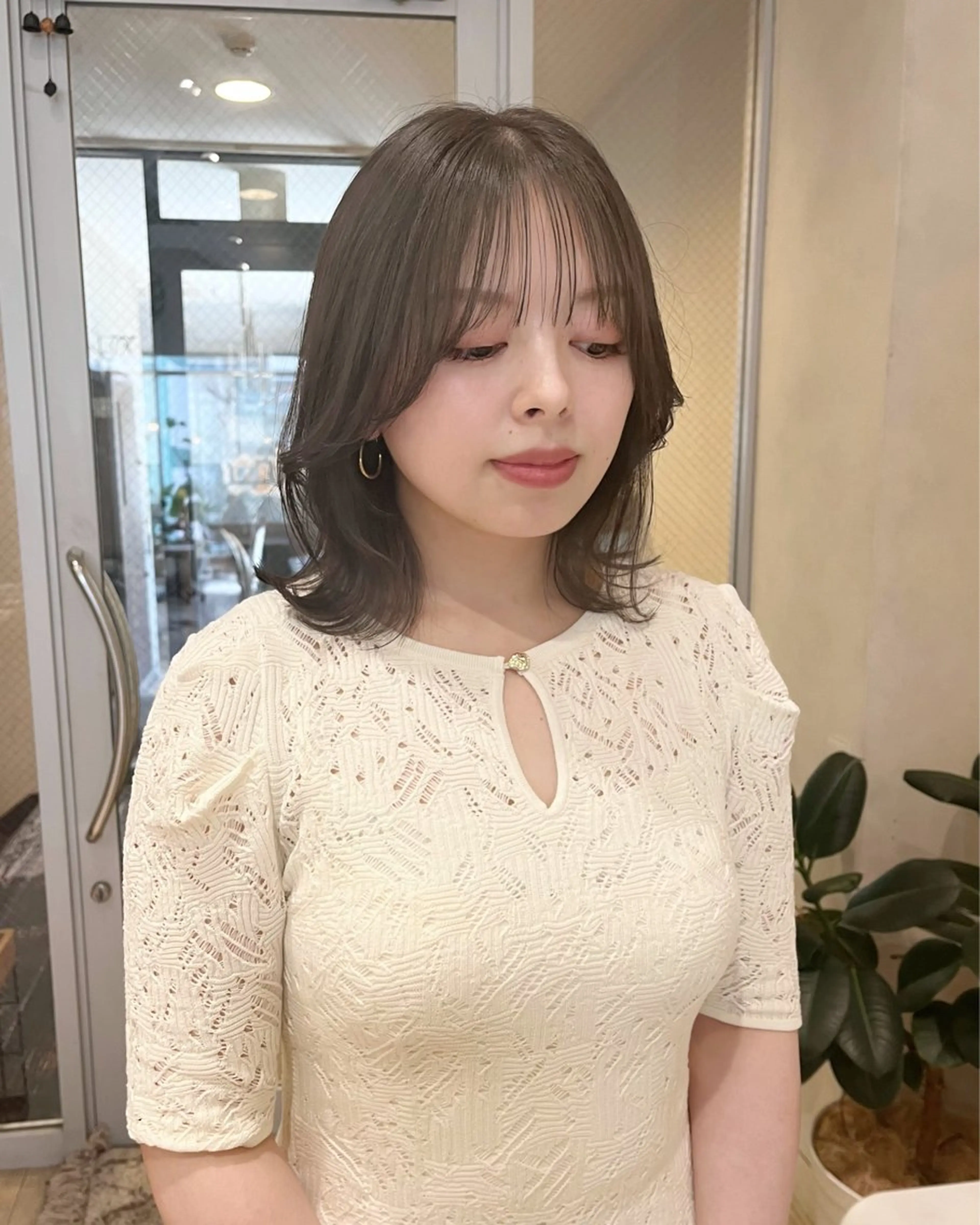 ミディアム カラー カット ヘアカラー トリートメント nakahara madokaのヘアスタイル