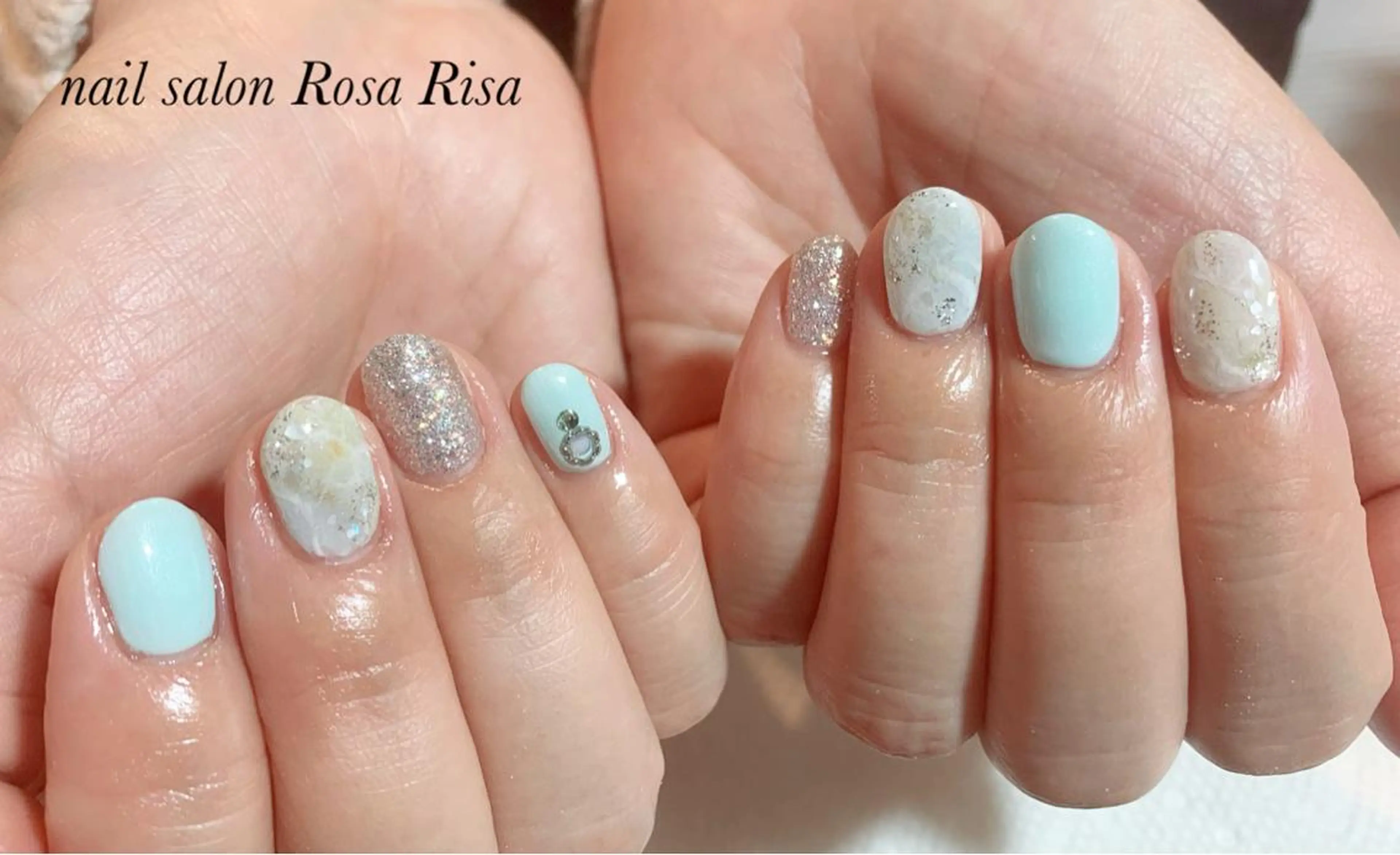 ショート ネイル 春ネイル ネイルスタジオ シェイクユアハンズのネイルデザイン