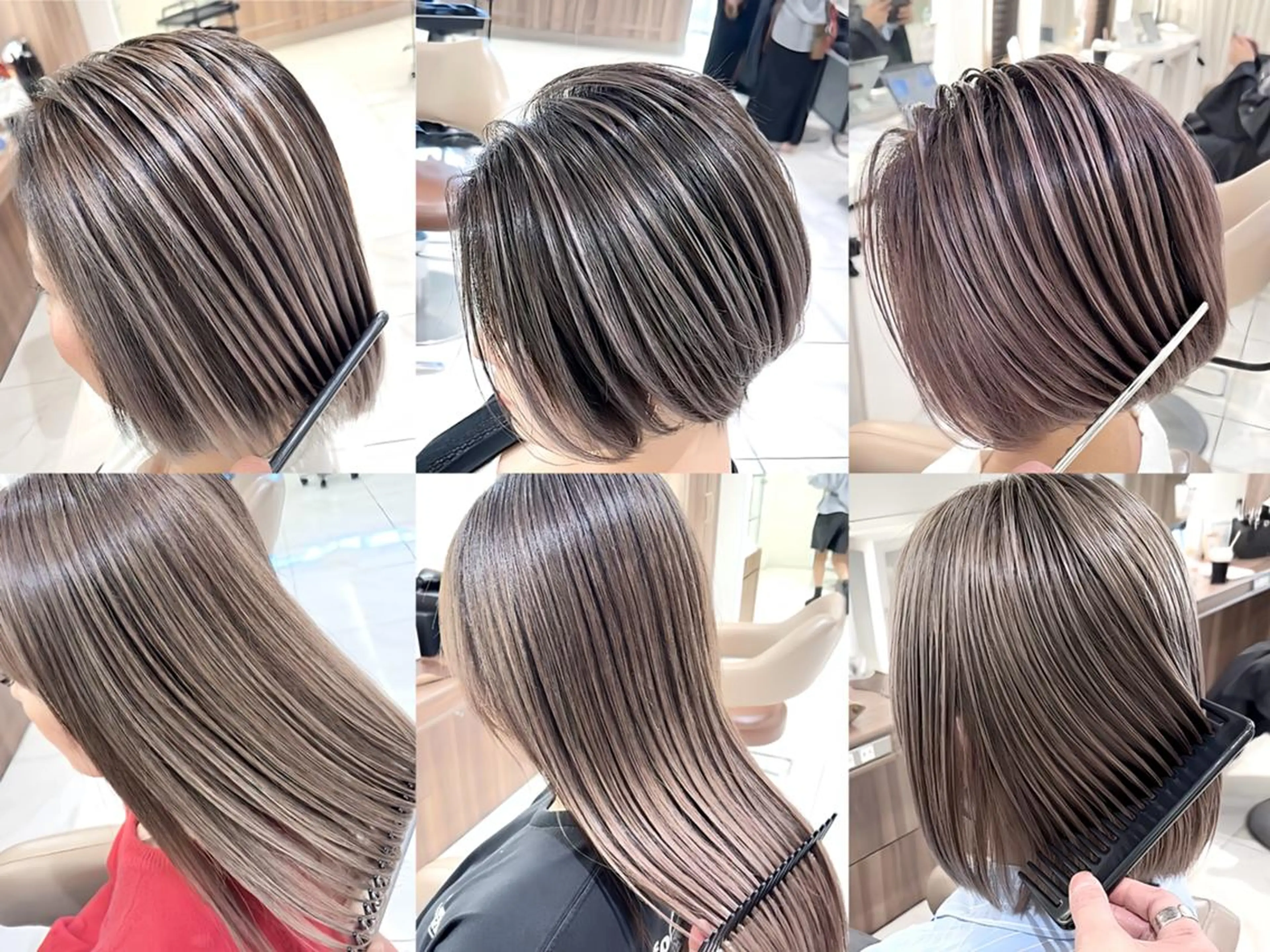 セミロング カラー 髪質改善 ヘアカラー トリートメント ＡＳＨ 大宮のヘアスタイル