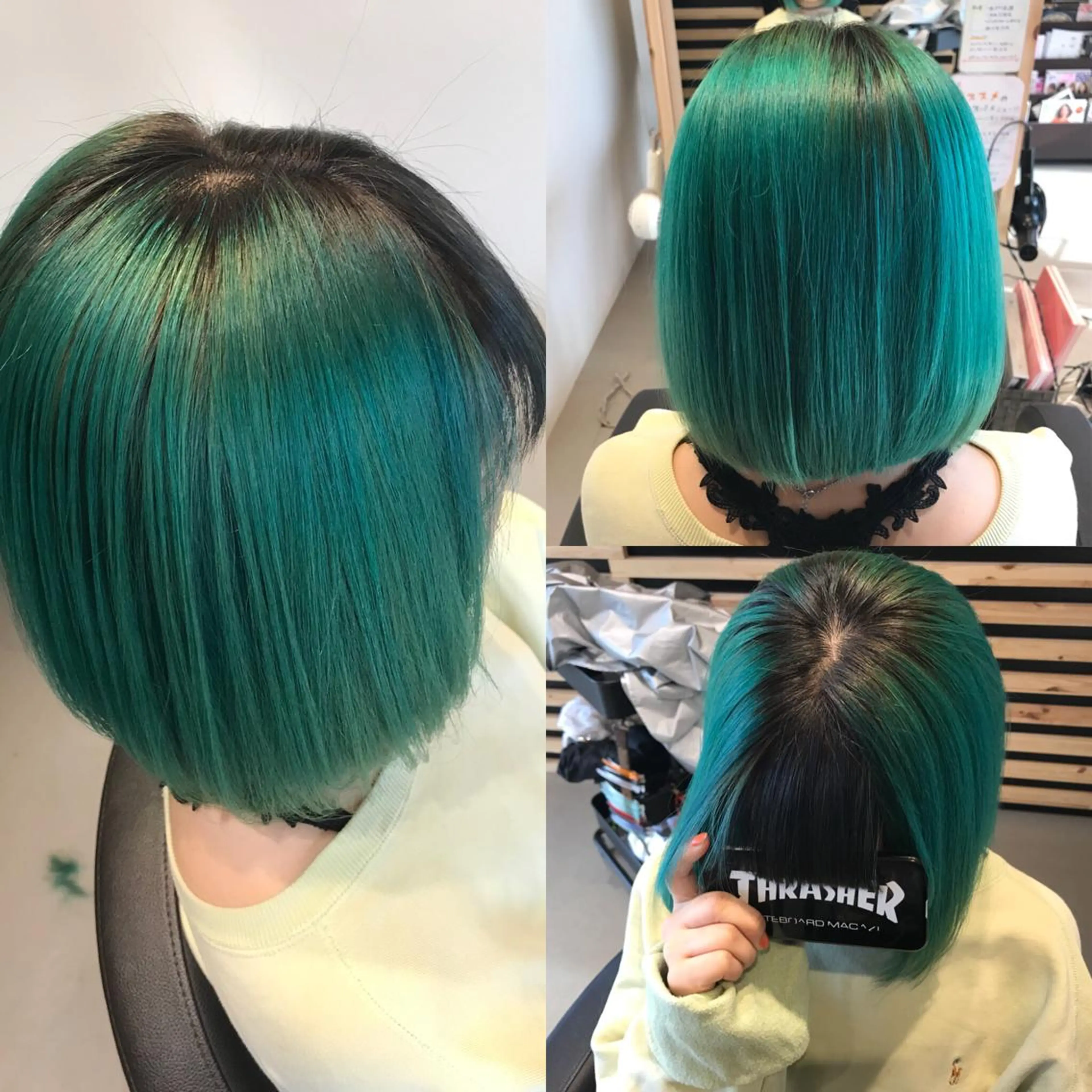 ショート カラー 黒髪 ブリーチ グラデーションカラー ヘアカラー 大久保 隆蔵のヘアスタイル