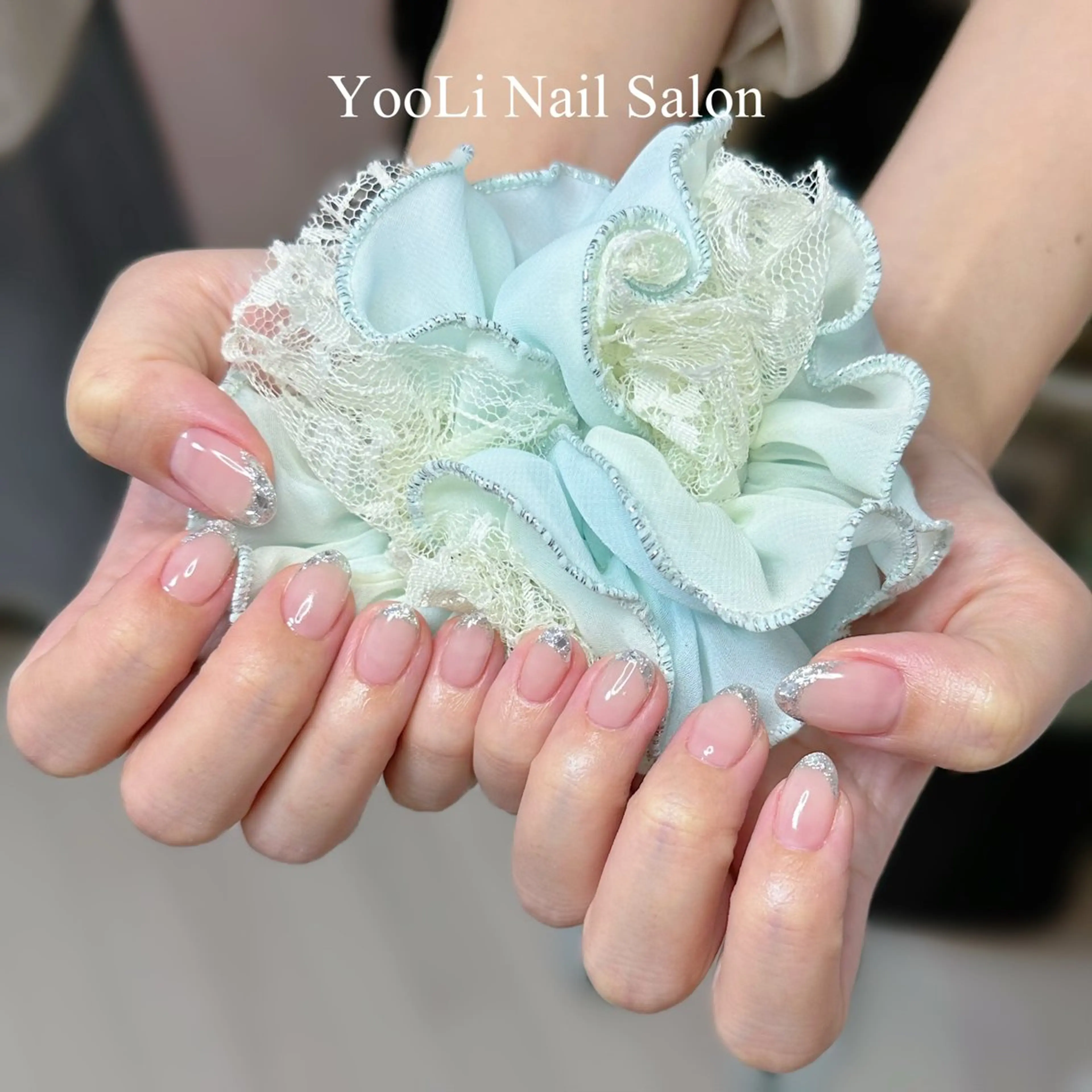 ネイル オーロラネイル チークネイル フレンチネイル ガラスフレンチ グラデーション 🎀 あやのネイルデザイン