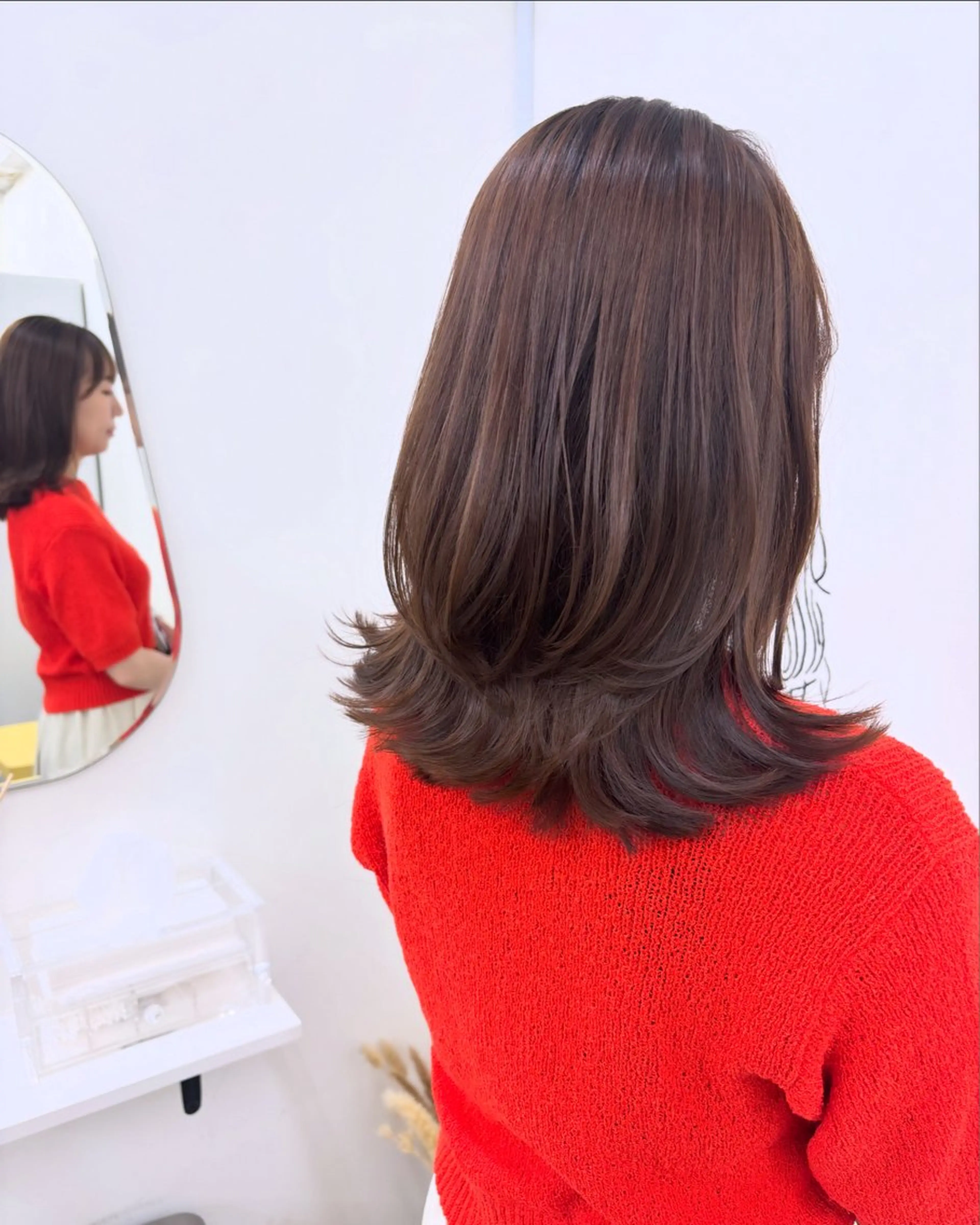 ミディアム カラー カット ヘアカラー トリートメント 似合わせ美髪ヘア✨ 天王寺.阿倍野🌈のヘアスタイル