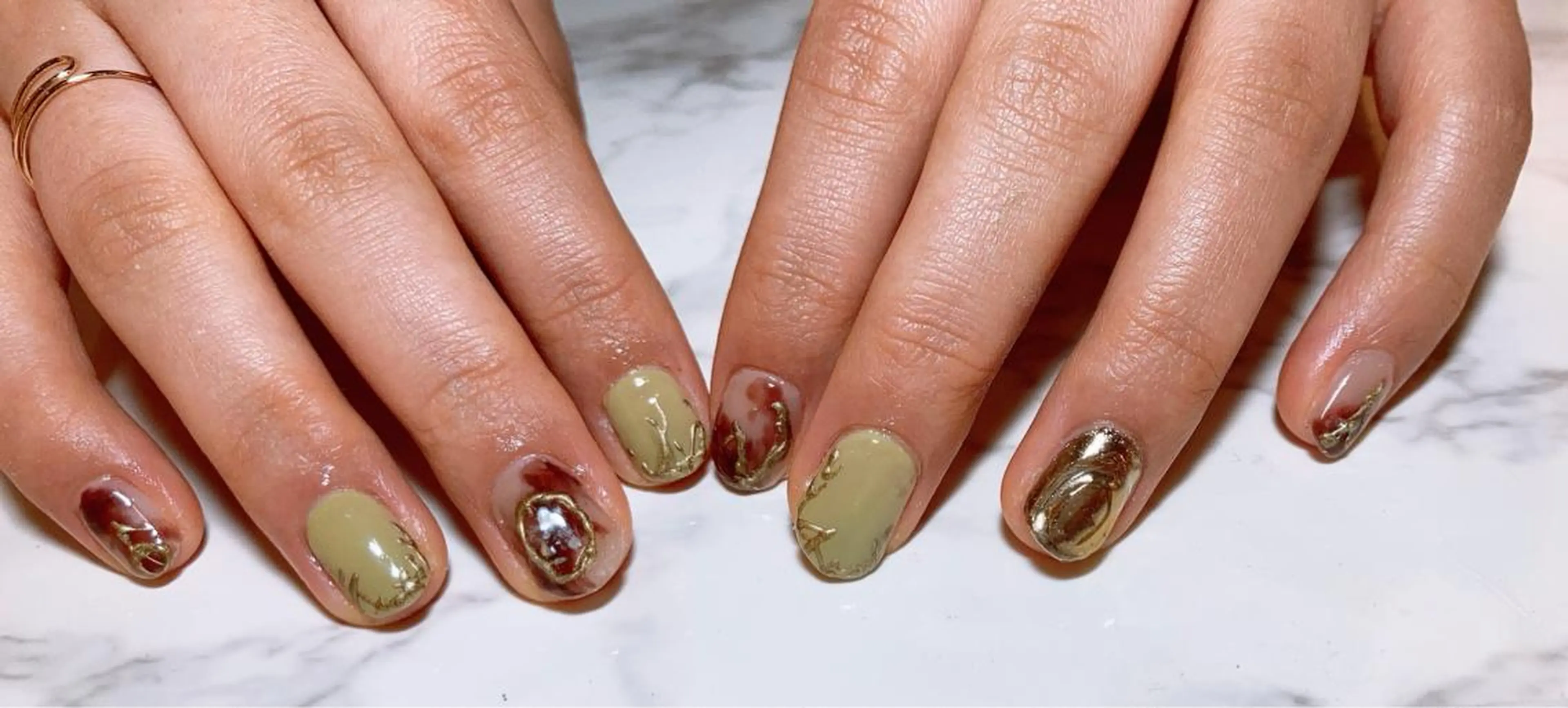 ネイル ニュアンスネイル 春ネイル a.m.p nail所属・高山 奈津美のネイルデザイン