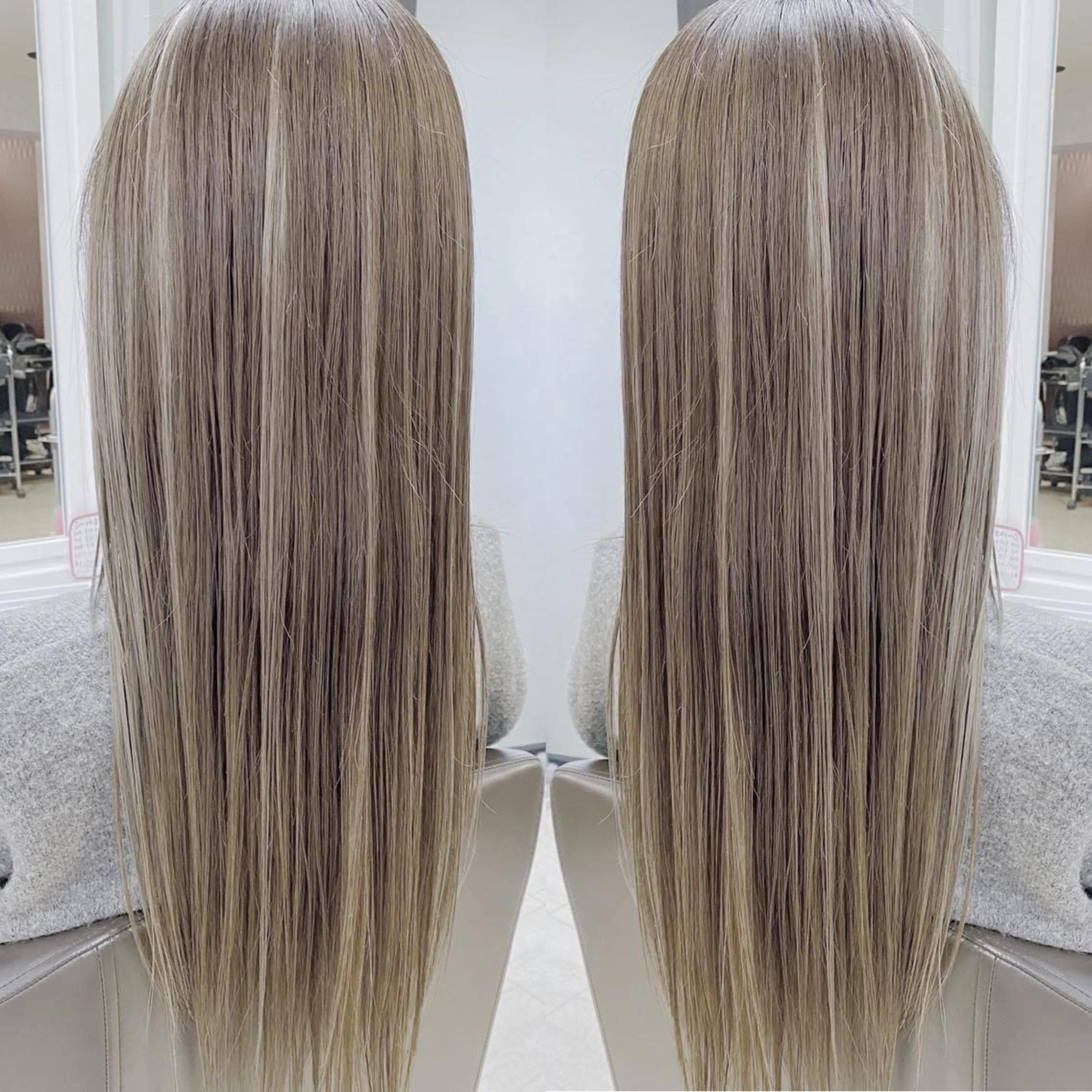 ロング シールエクステ ボブ エクステ ハイライト 髪質改善 エクステ シール、 ハネエクステのヘアスタイル