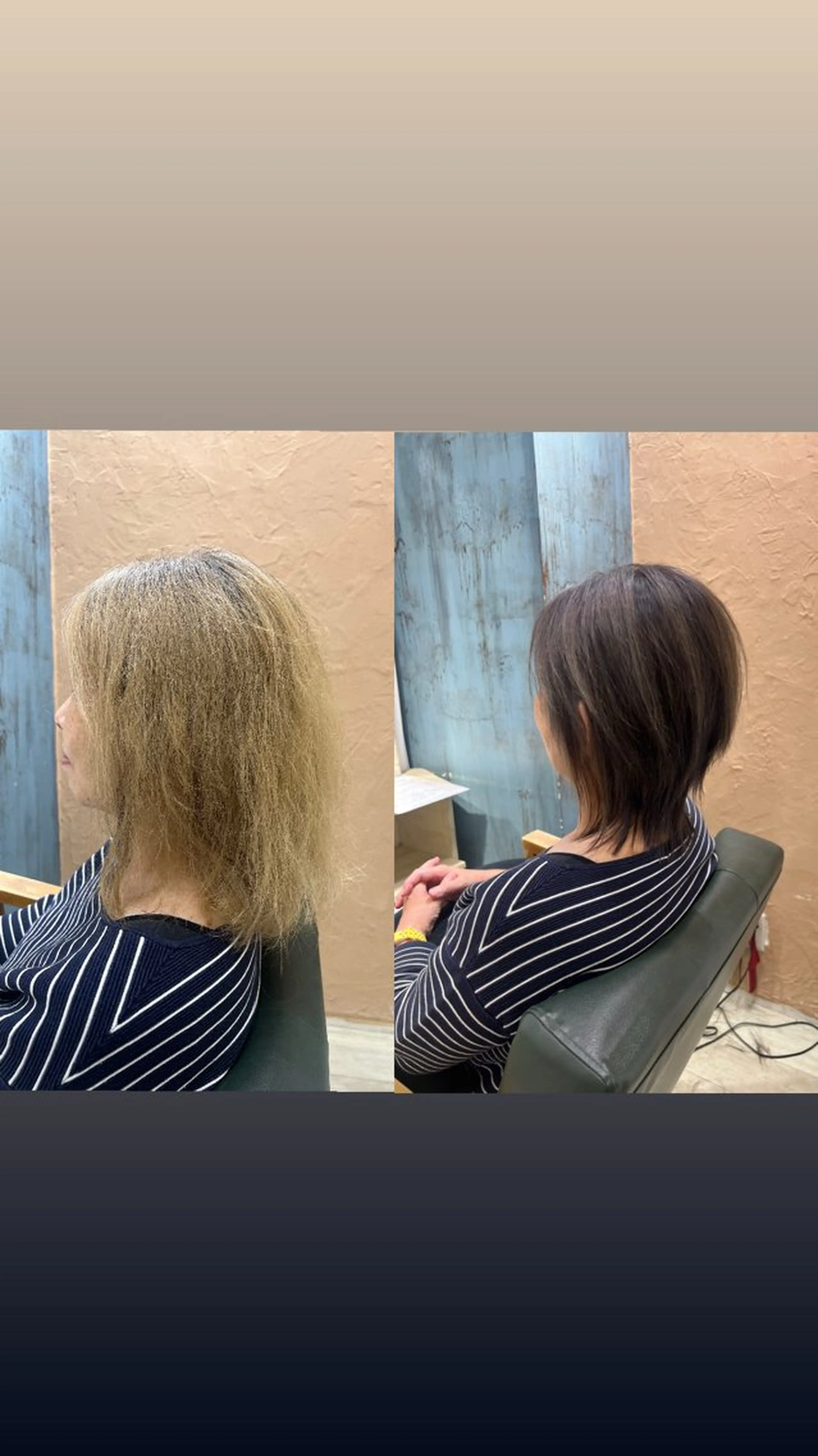 ミディアム カラー パーマ ブリーチ シルバー たけかわ みずきのヘアスタイル