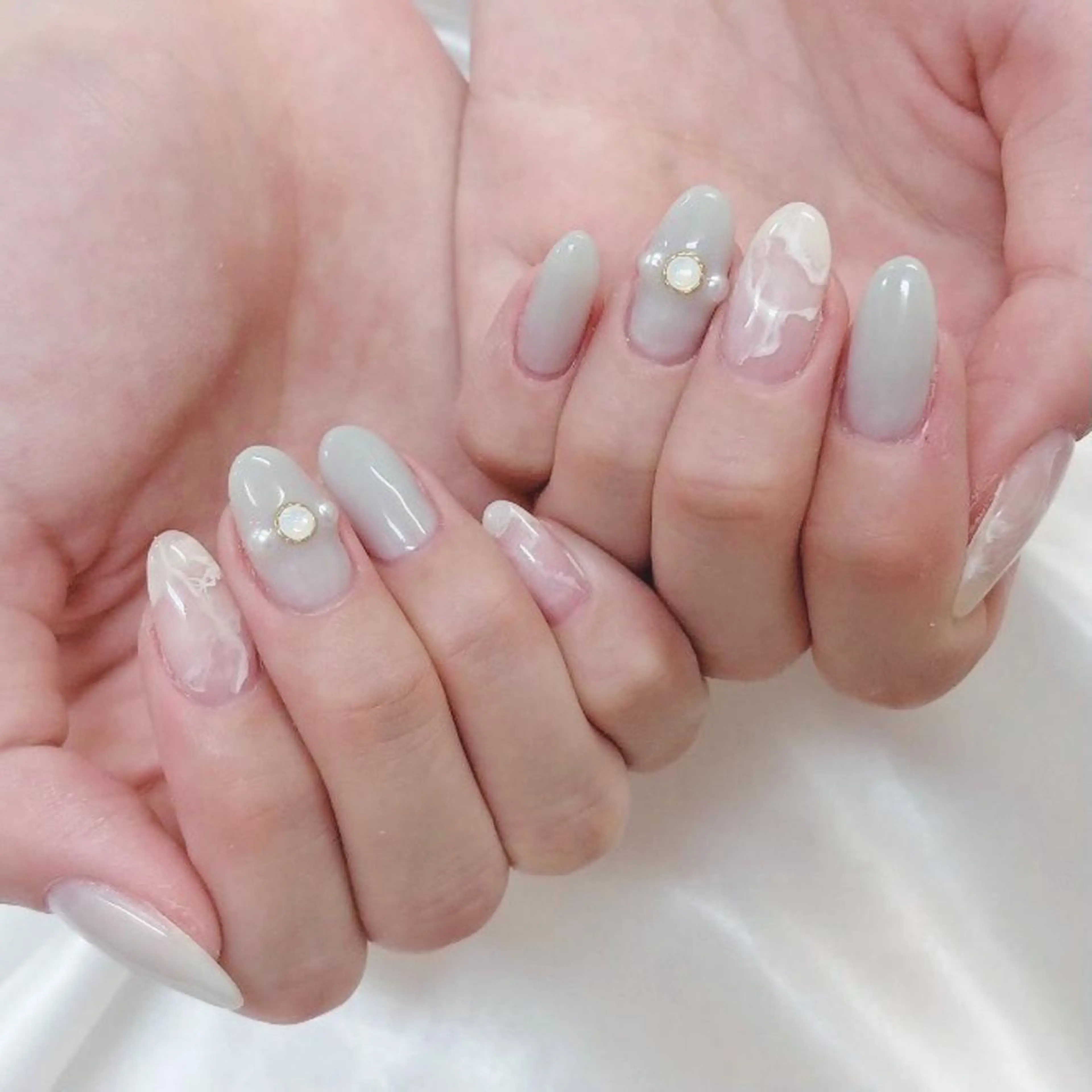 ネイル ジェルネイル 大理石ネイル(マーブル) ハンドネイル Nail lieNのネイルデザイン