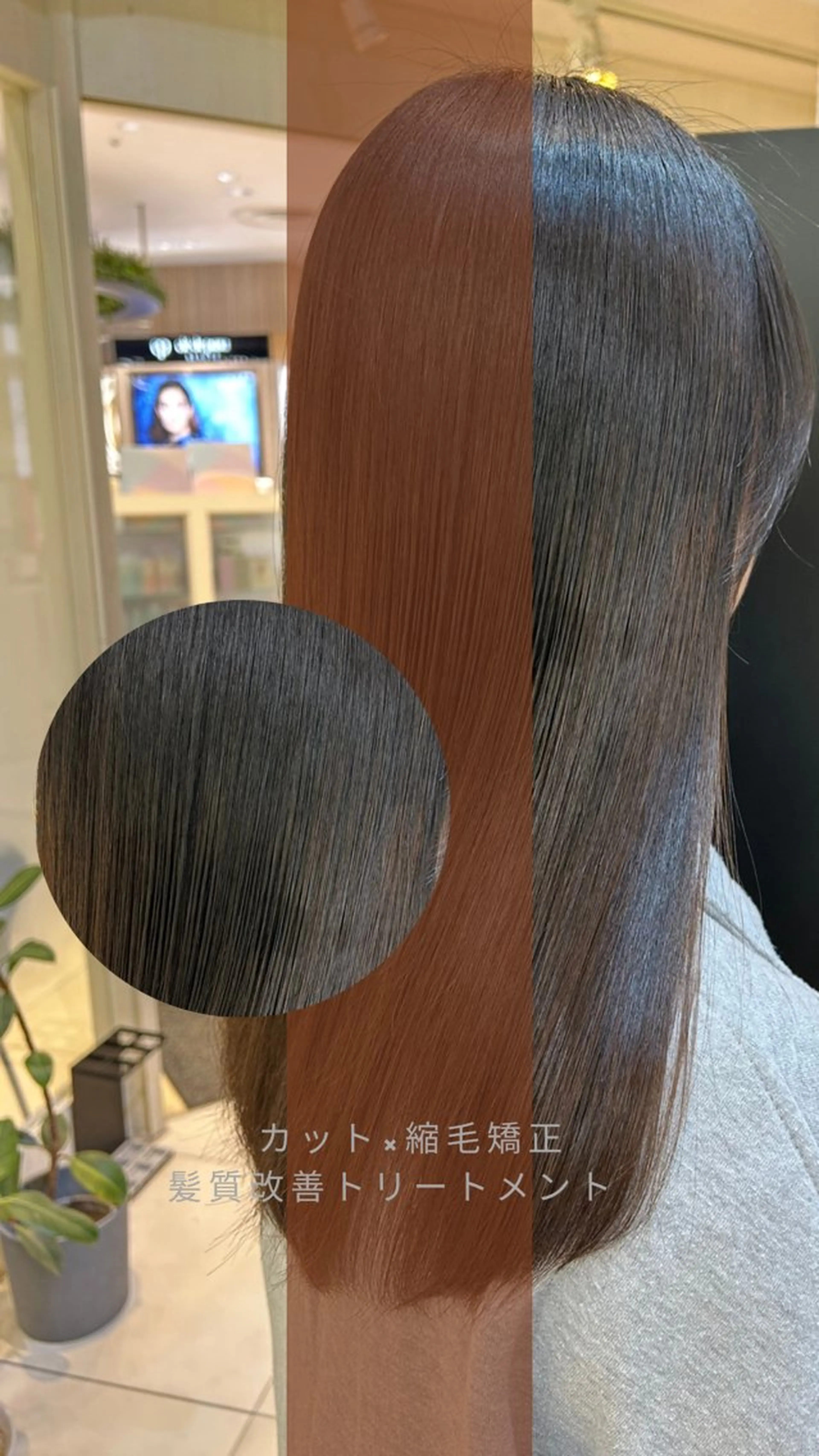 セミロング パーマ カット 縮毛矯正 トリートメント 艶質改善/縮毛矯正 ササキナツミのヘアスタイル