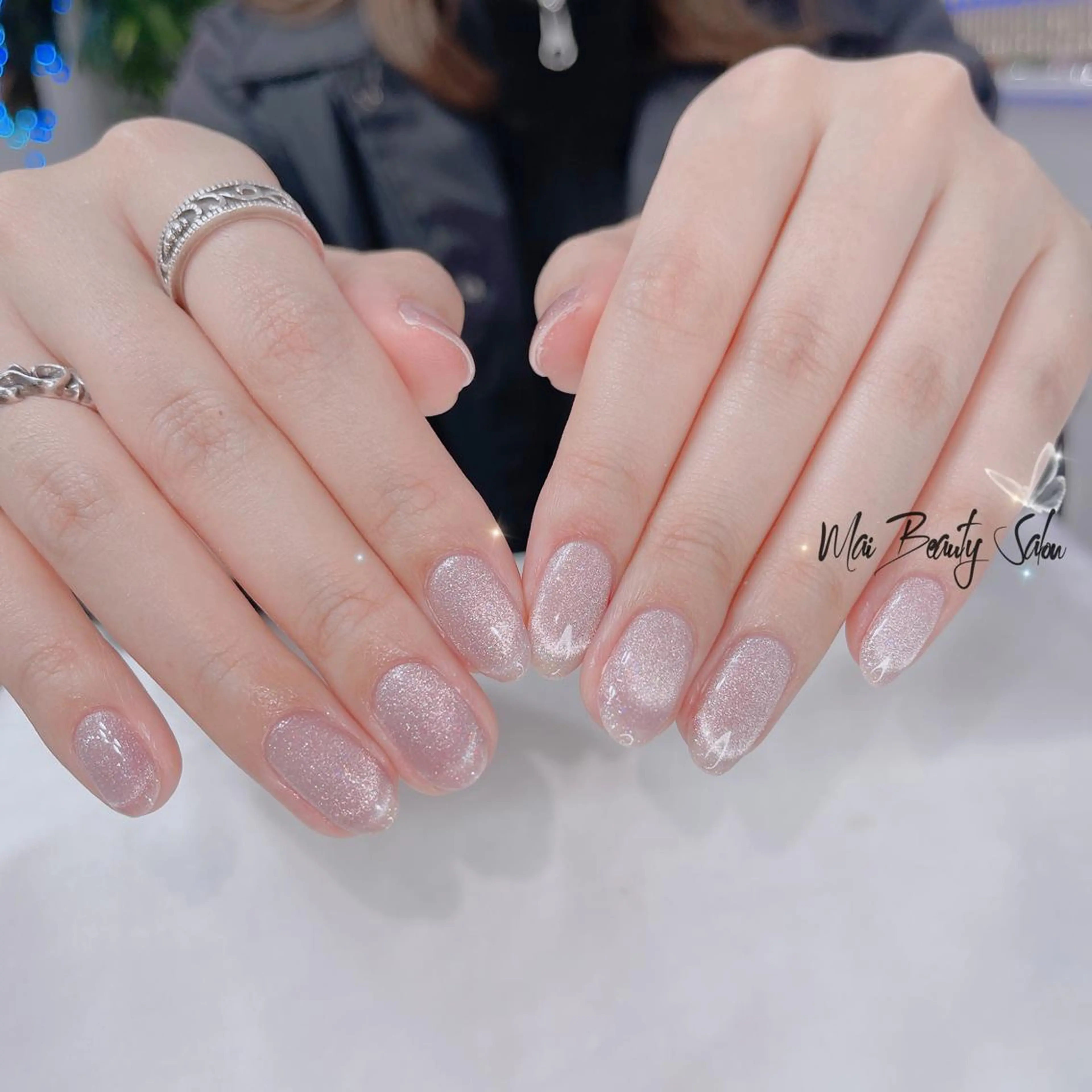 ネイル オーロラネイル 長さ出し フラッシュネイル フレンチネイル ジェルネイル MaiBeauty DanHiのネイルデザイン