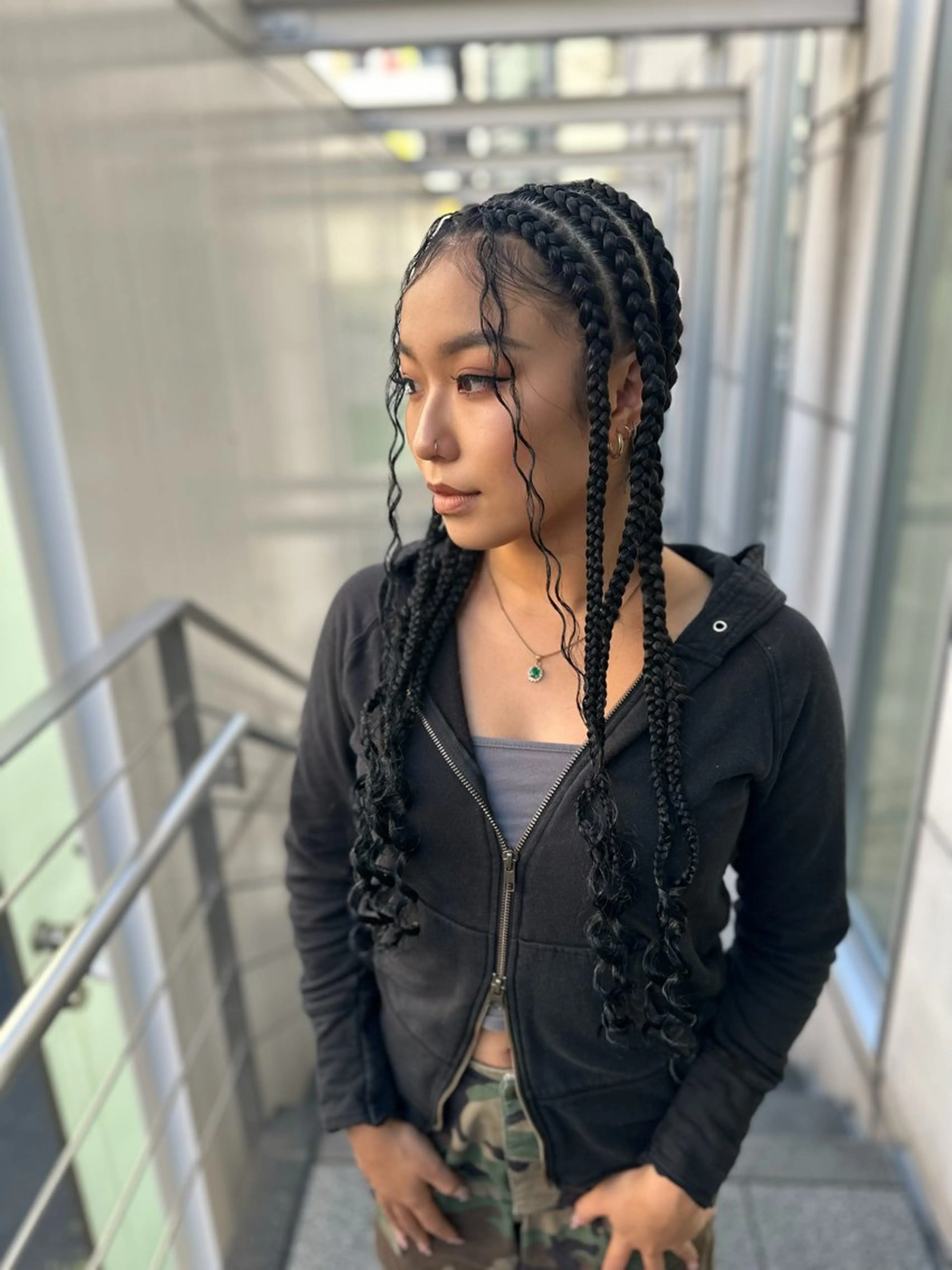 メンズ キッズ エクステ ヘアセット BRAIDS💎愛子 大人ハイライト💎のヘアスタイル