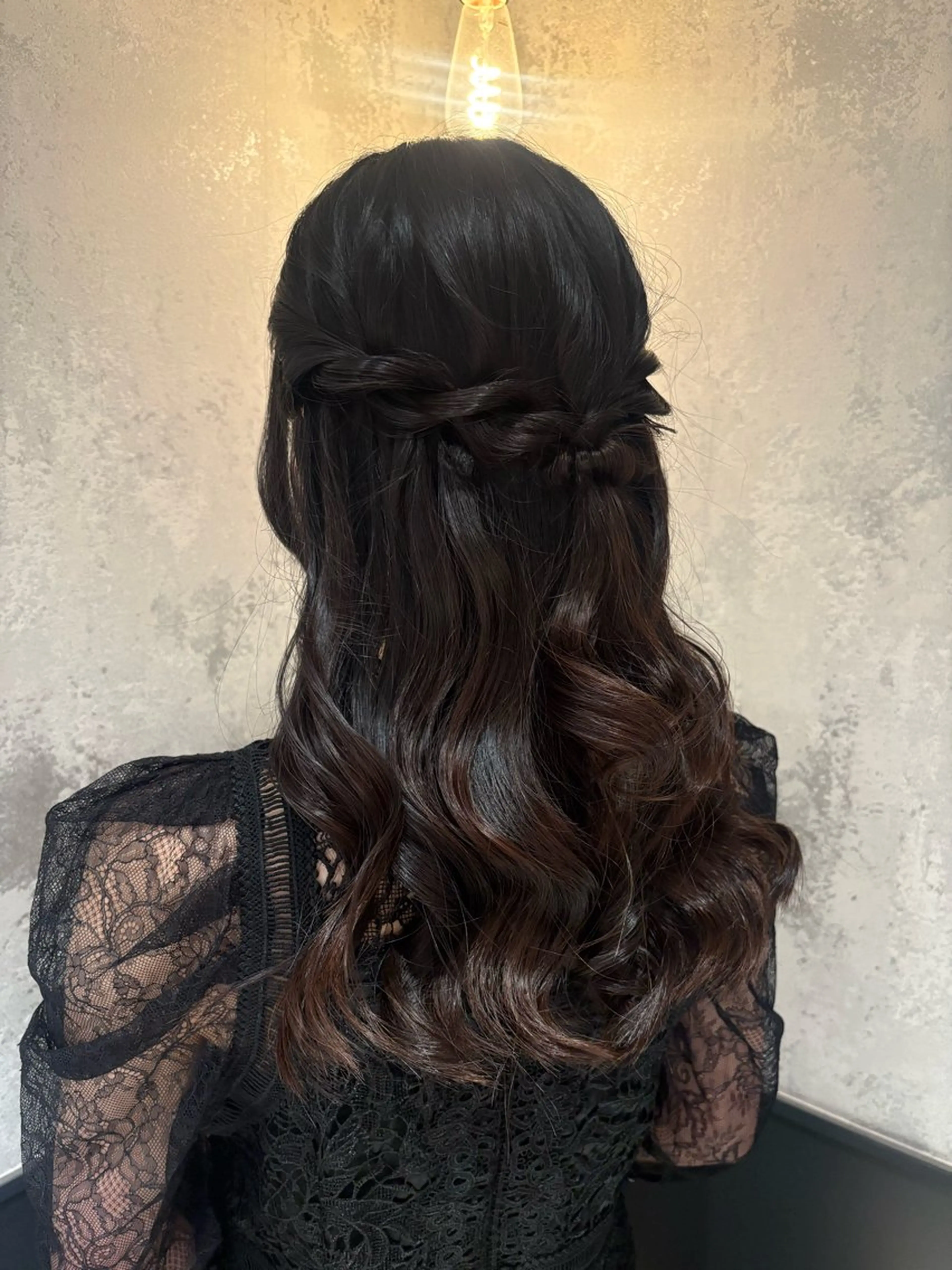 セミロング ヘアセット 推し活カラー/暖色 /ブリーチなし/横浜のヘアスタイル