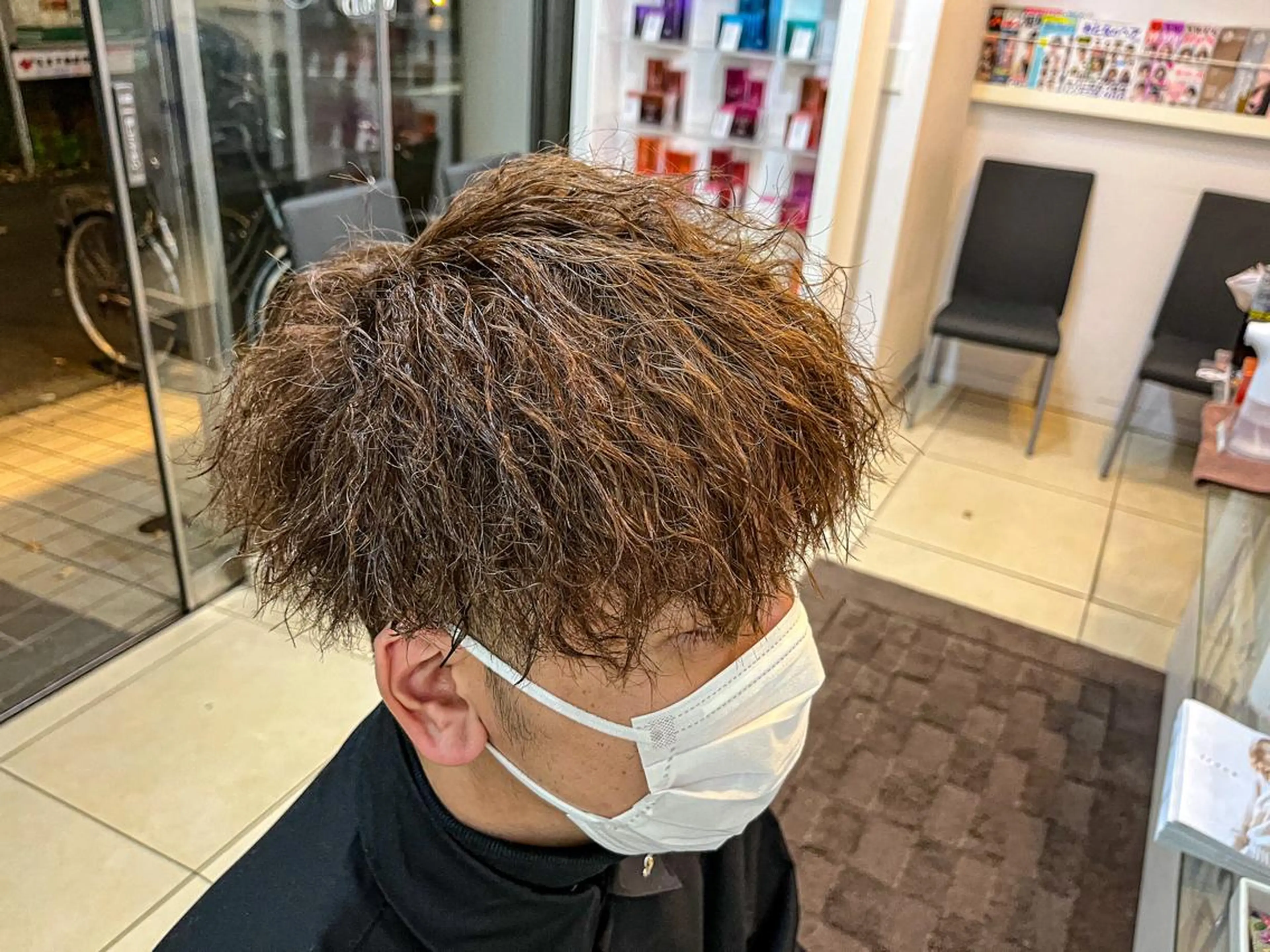 ショート パーマ メンズ マッシュ カット パーマ 韓国風メンズ/毛流れ ヘアなら須田龍世のヘアスタイル