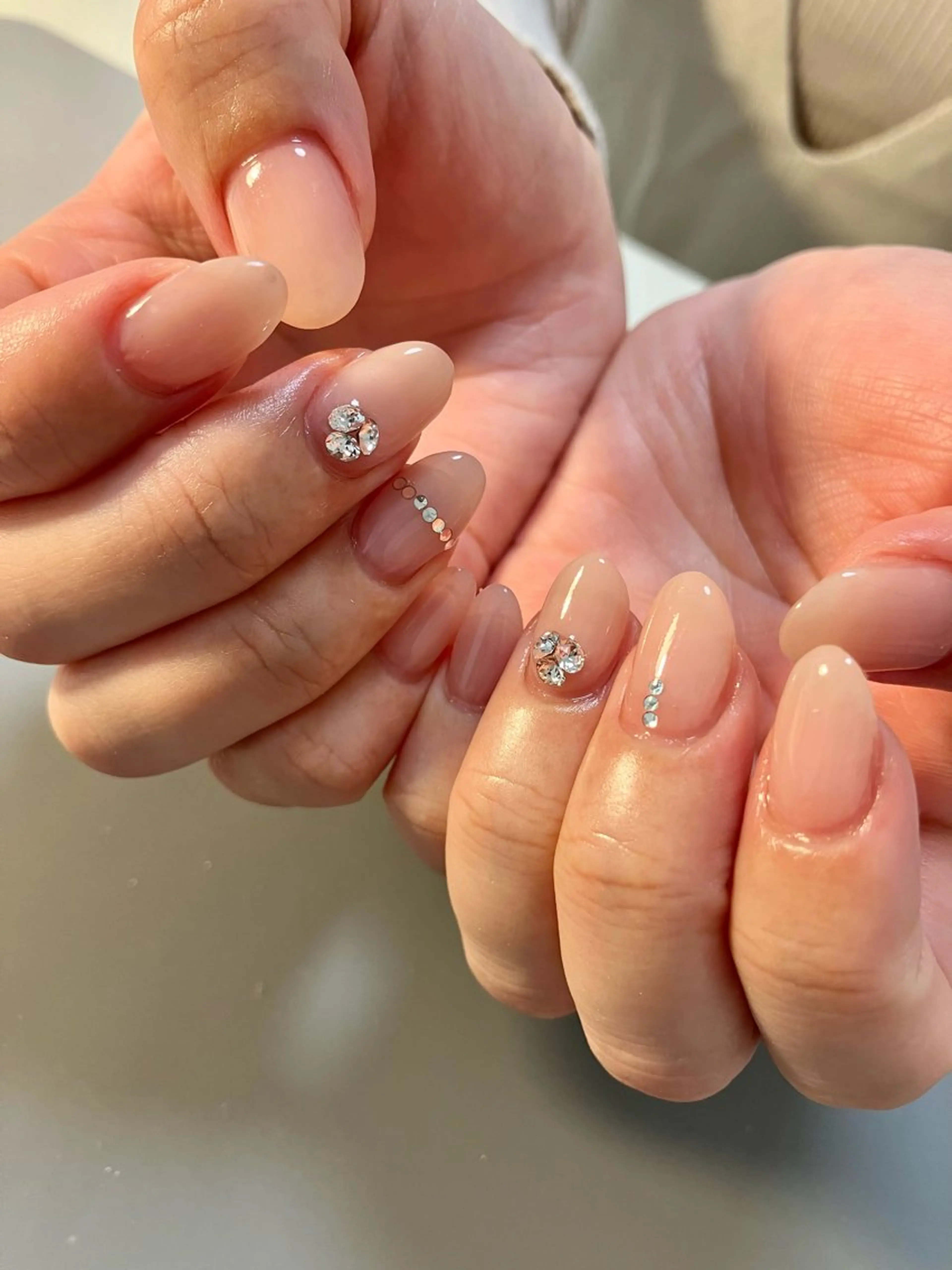 ネイル キラキラネイル 京都桂/フィルイン /自爪育成/三品のネイルデザイン