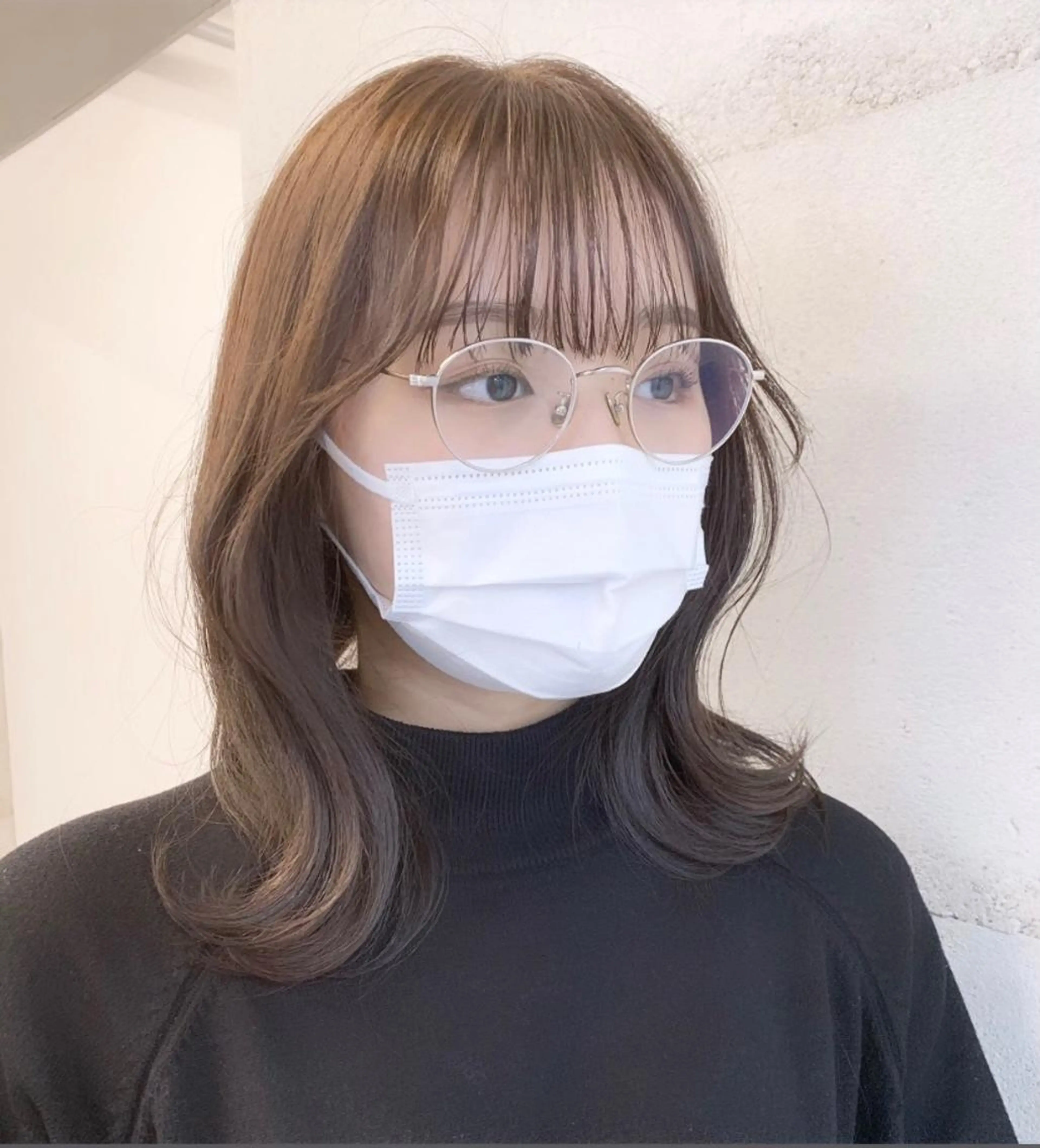 ミディアム カラー 透明感/オリーブ/ グレージュ/YUKAのヘアスタイル