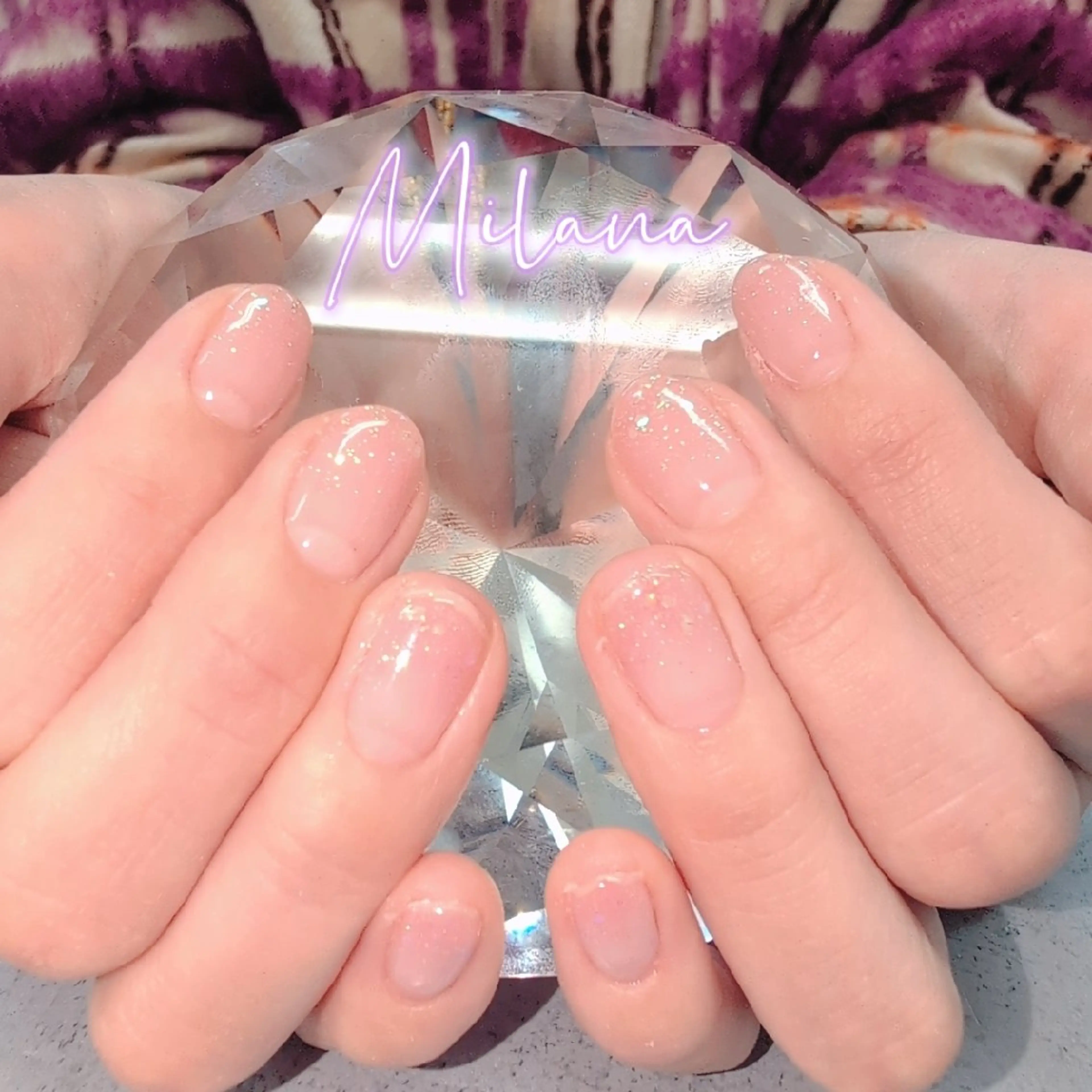 ネイル グラデーション ラメ(グリッター) ラメグラデーション ハンドネイル Milana 川瀬のネイルデザイン
