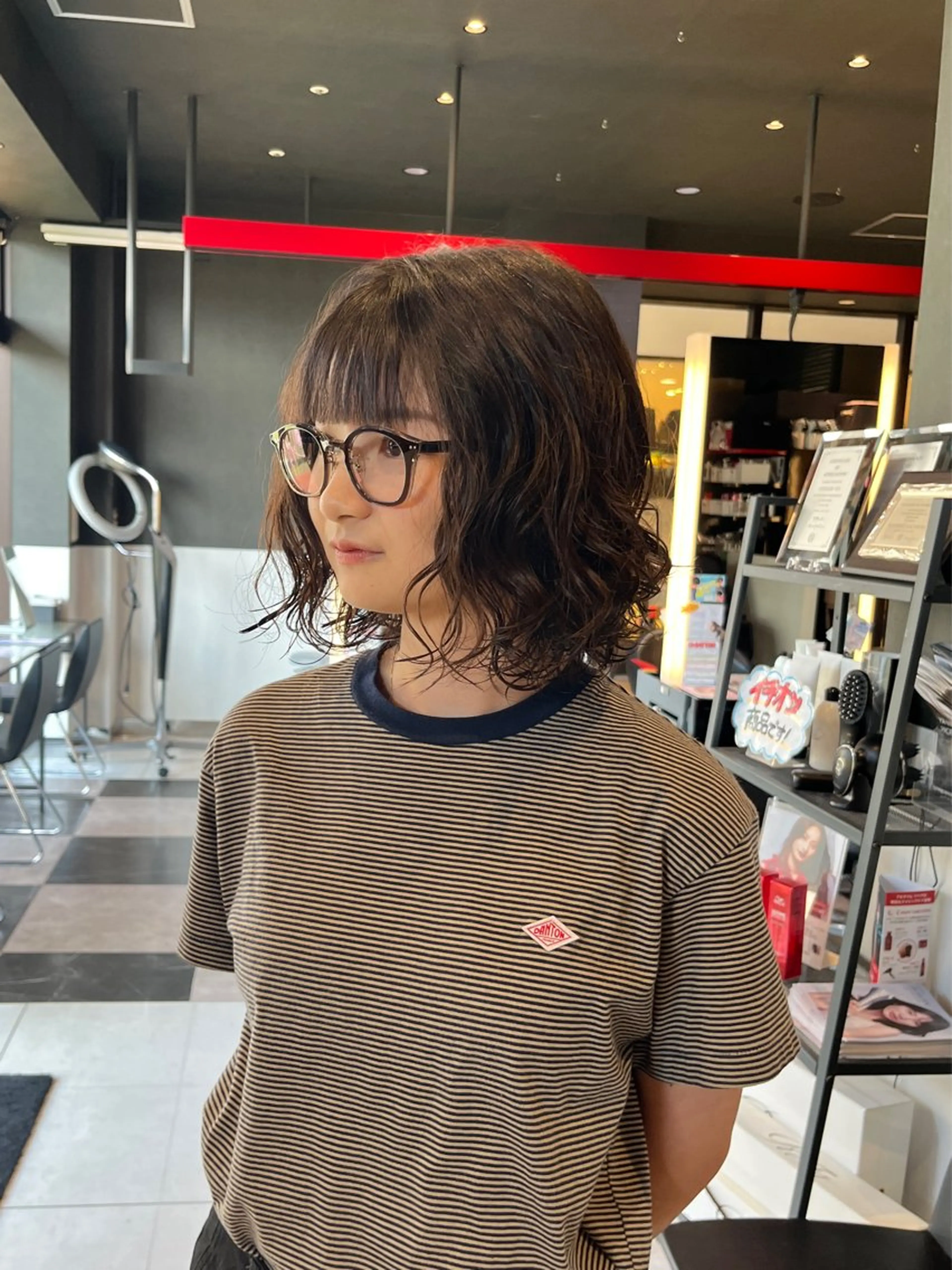 ショート パーマ カット パーマ ボブパーマ/レイヤー カット/KINAMIのヘアスタイル