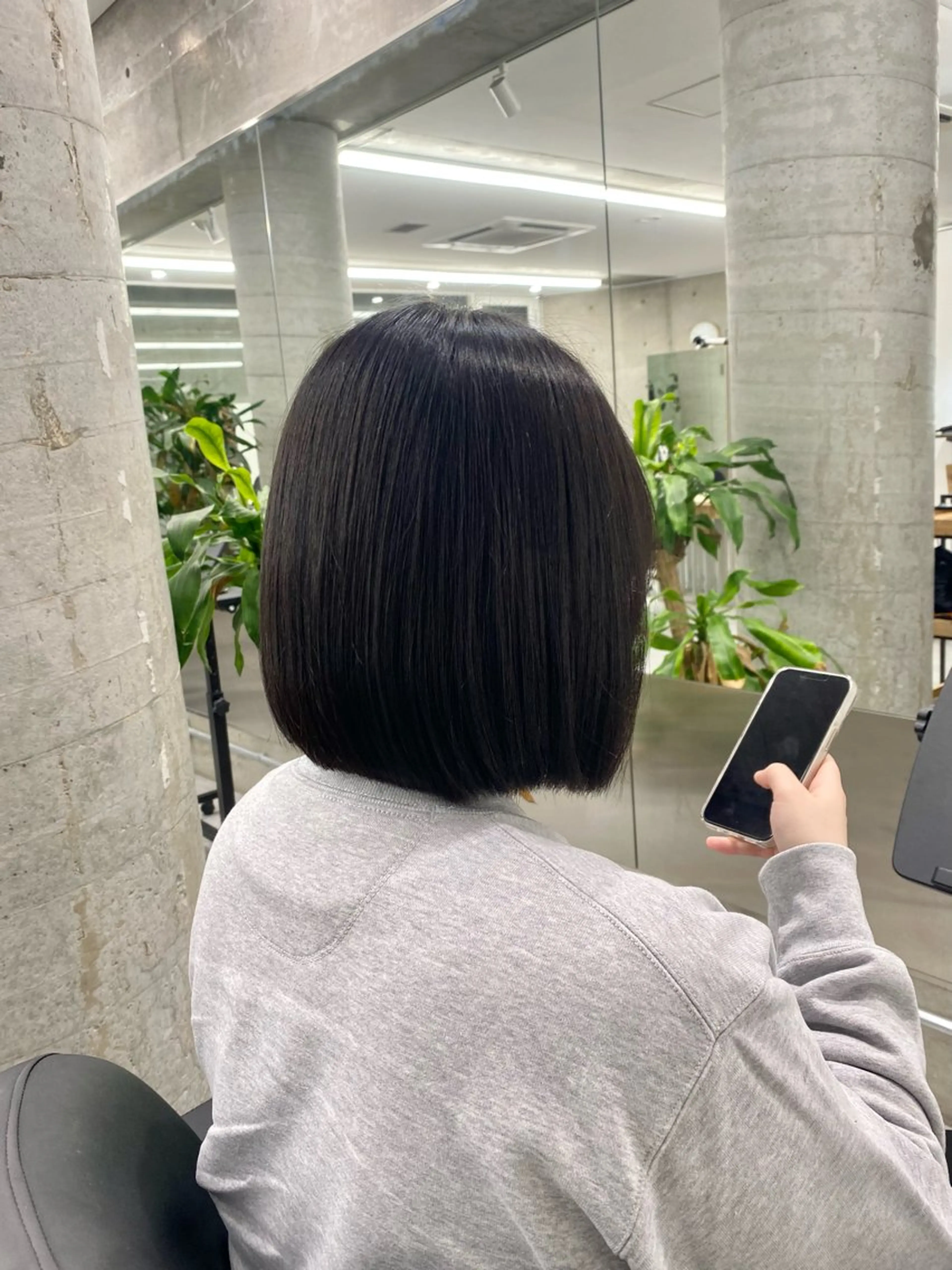 《🫐就活頑張ろう🫐》黒染めじゃない暗染め、ブルーブラック+残留ダメージ除去処理トリートメント🫧の写真