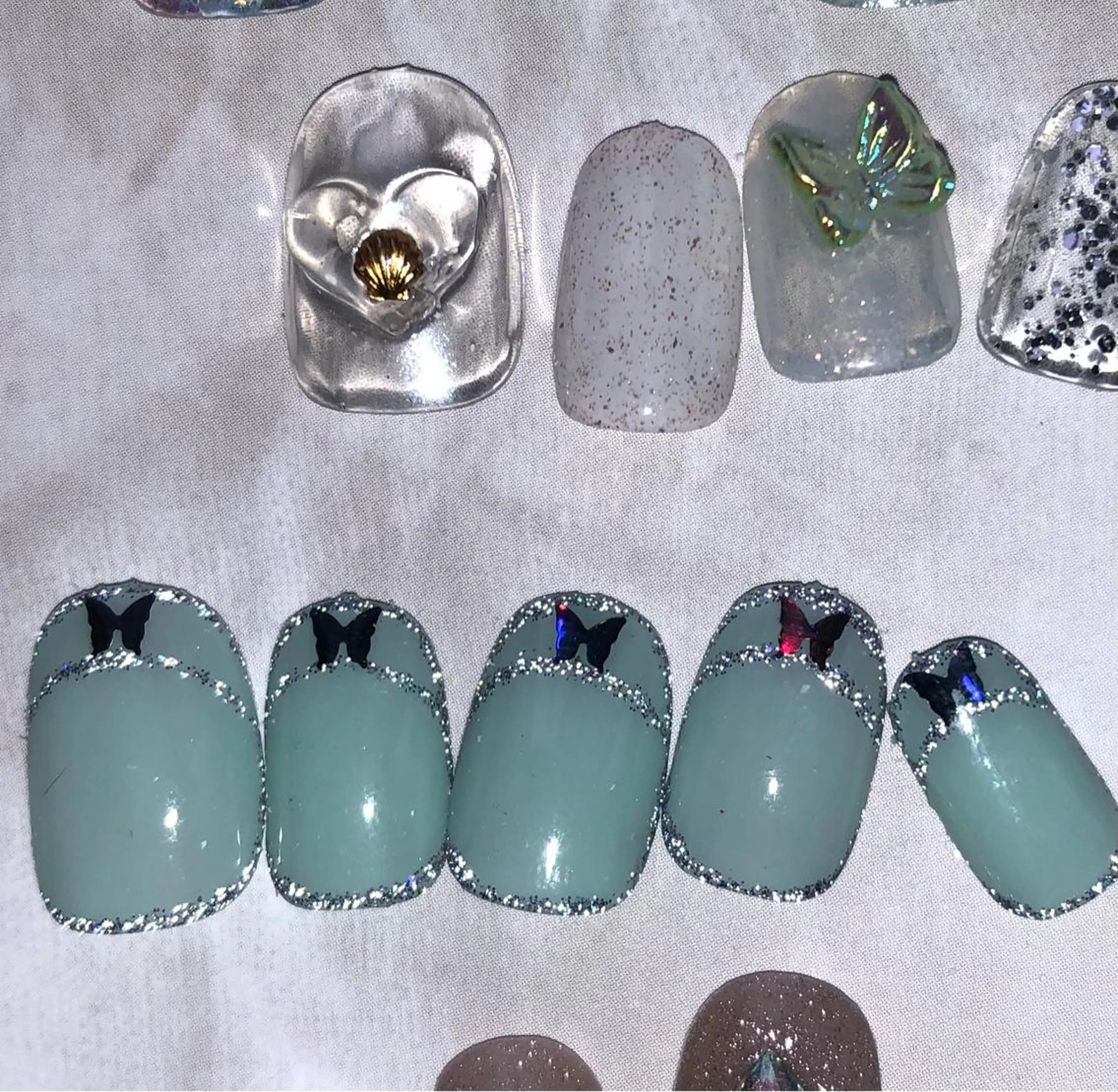 ネイル フラッシュネイル キラキラネイル ラメ(グリッター) ☽ ☾のネイルデザイン