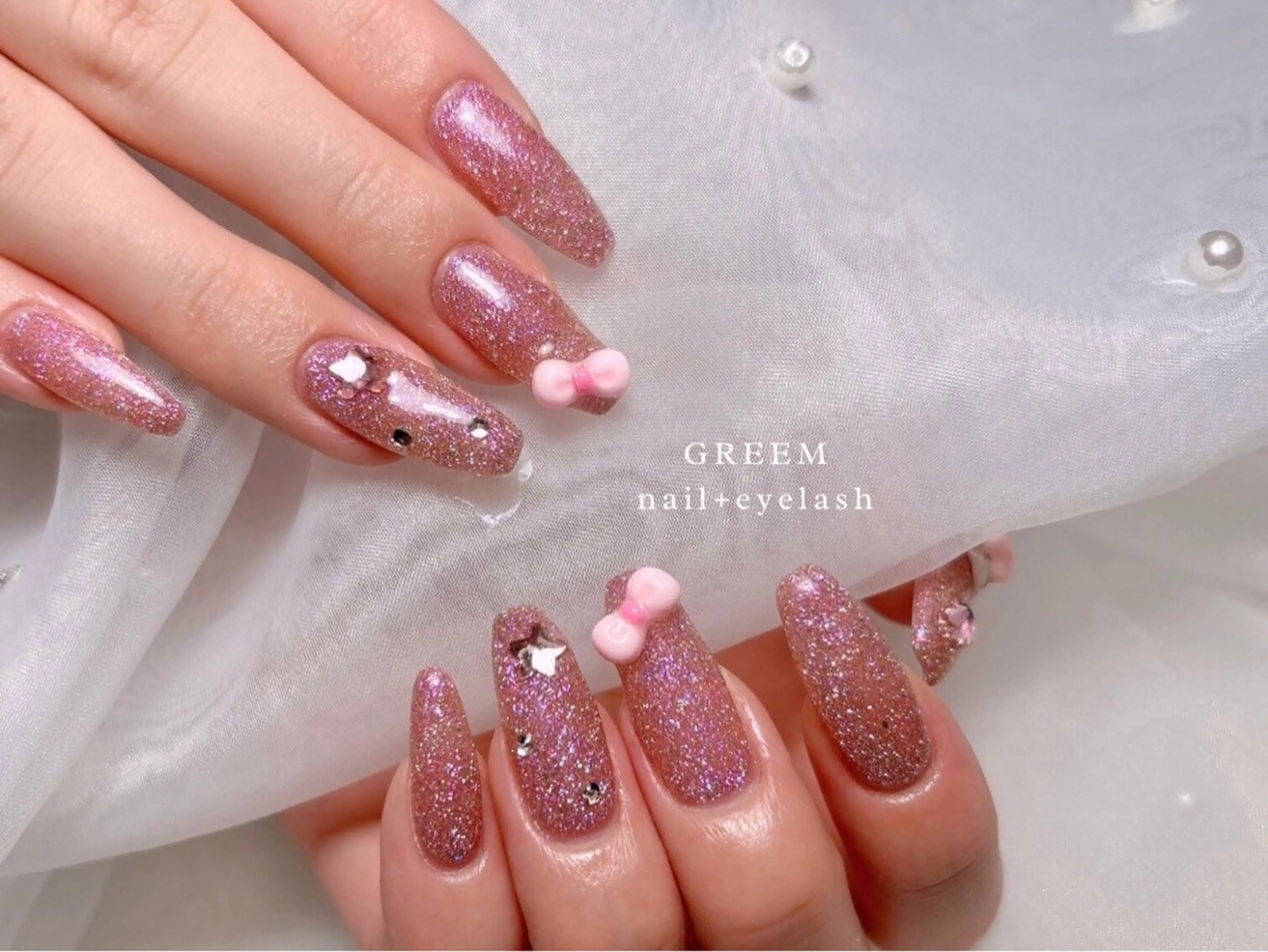 ネイル フラッシュネイル ピンク ハンドネイル GREEM グリームのネイルデザイン