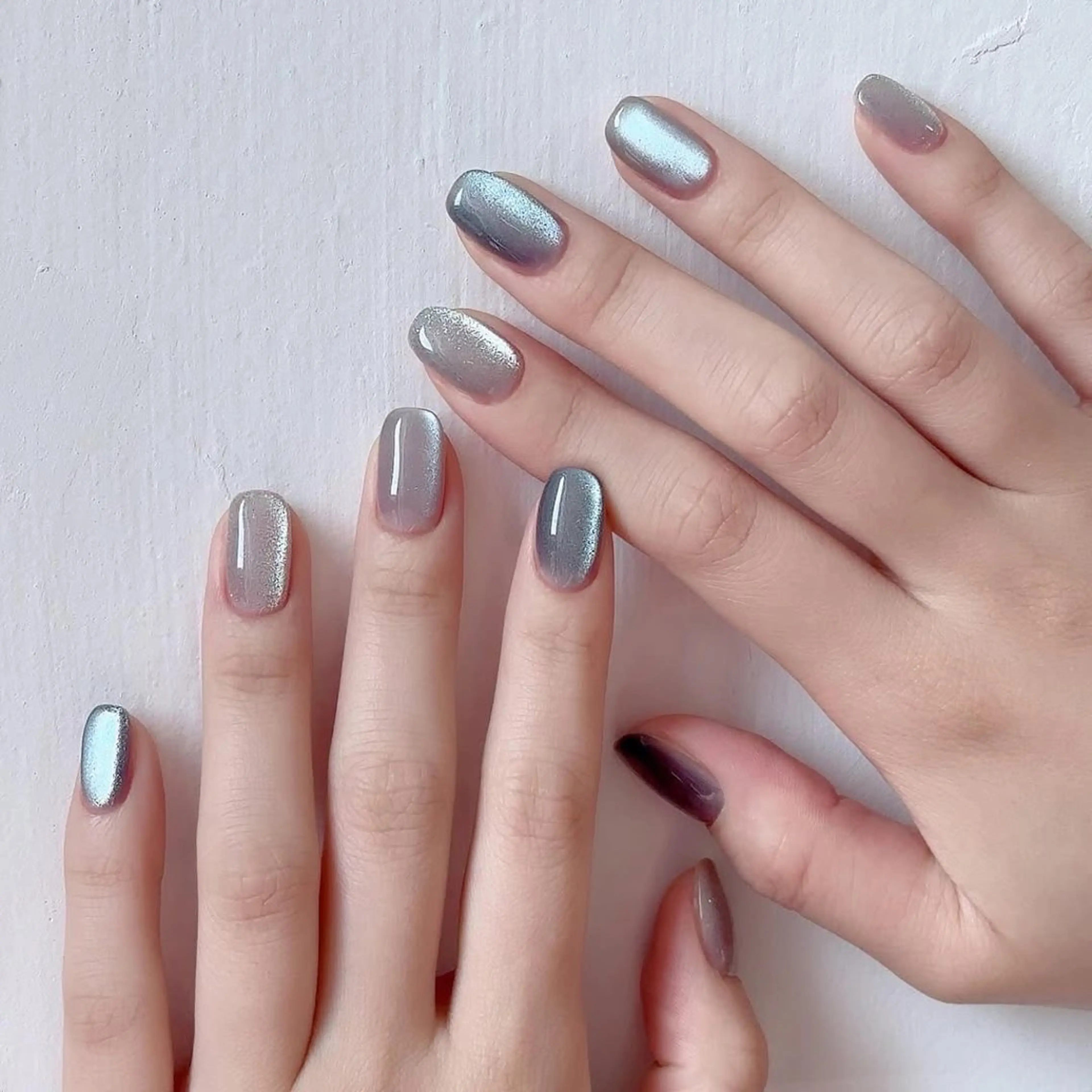 ネイル 韓国ネイル マグネットネイル ワンホンネイル ハンドネイル NOÉRA NAIL & BEAUTY所属・ゆい ノエラネイルのネイルデザイン