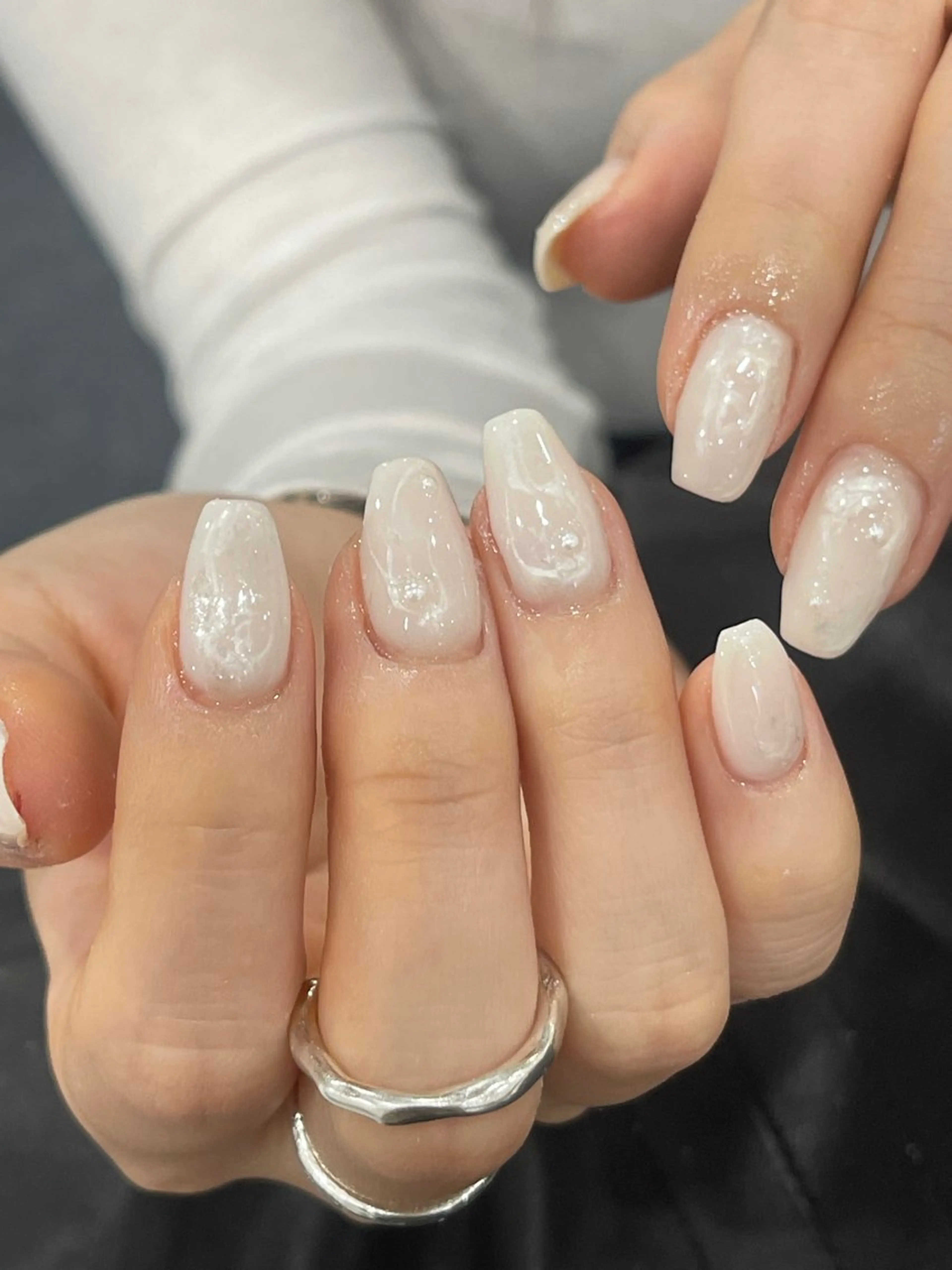 ネイル チークネイル フレンチネイル ラメ(グリッター) マグネットネイル ニュアンスネイル Rin Rinのネイルデザイン