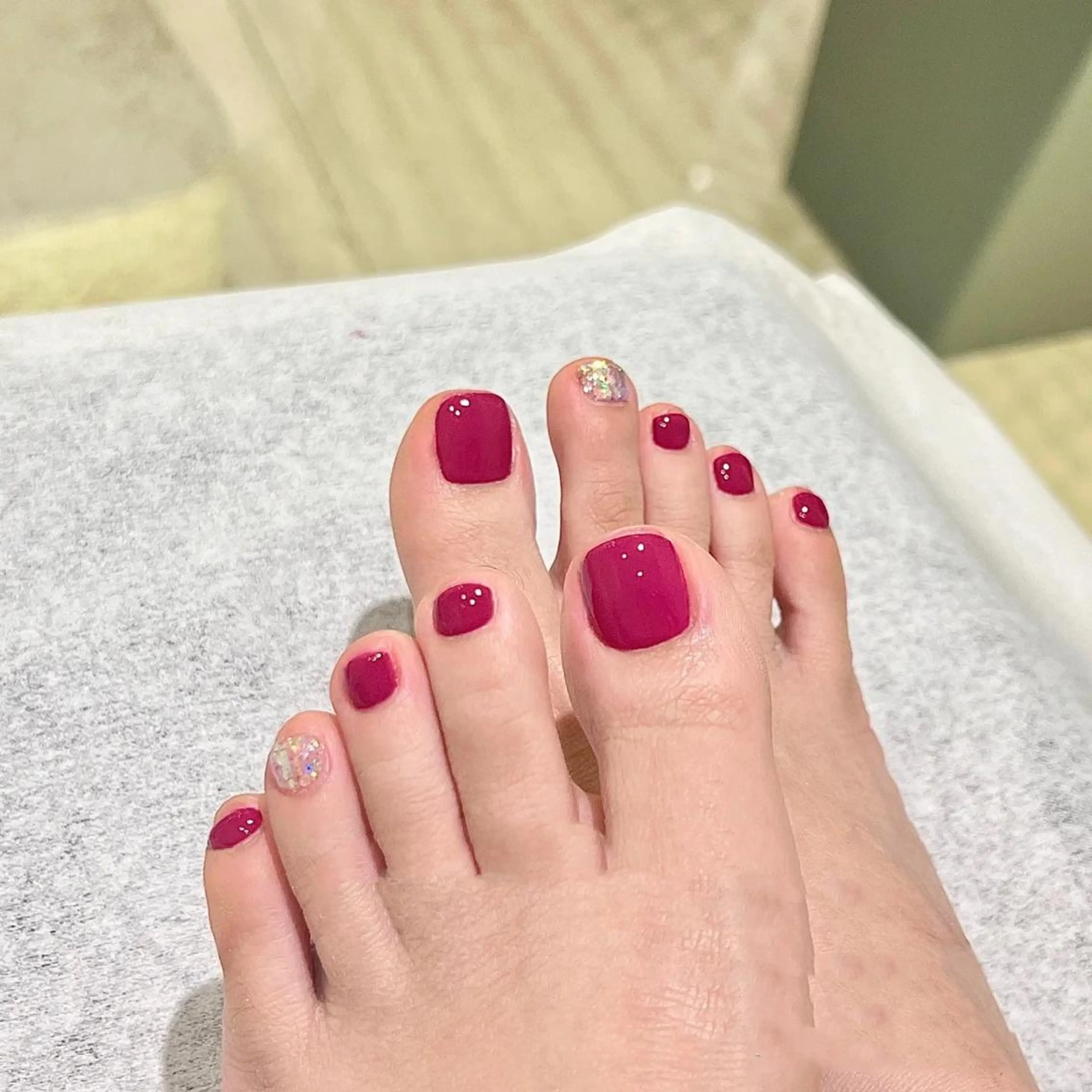 【オフあり】💕 フットネイル➕ドライケア➕オイル      🫧ワンカラー🧚‍♀️ラメグラ🧚‍♀️オーロラジェルの写真