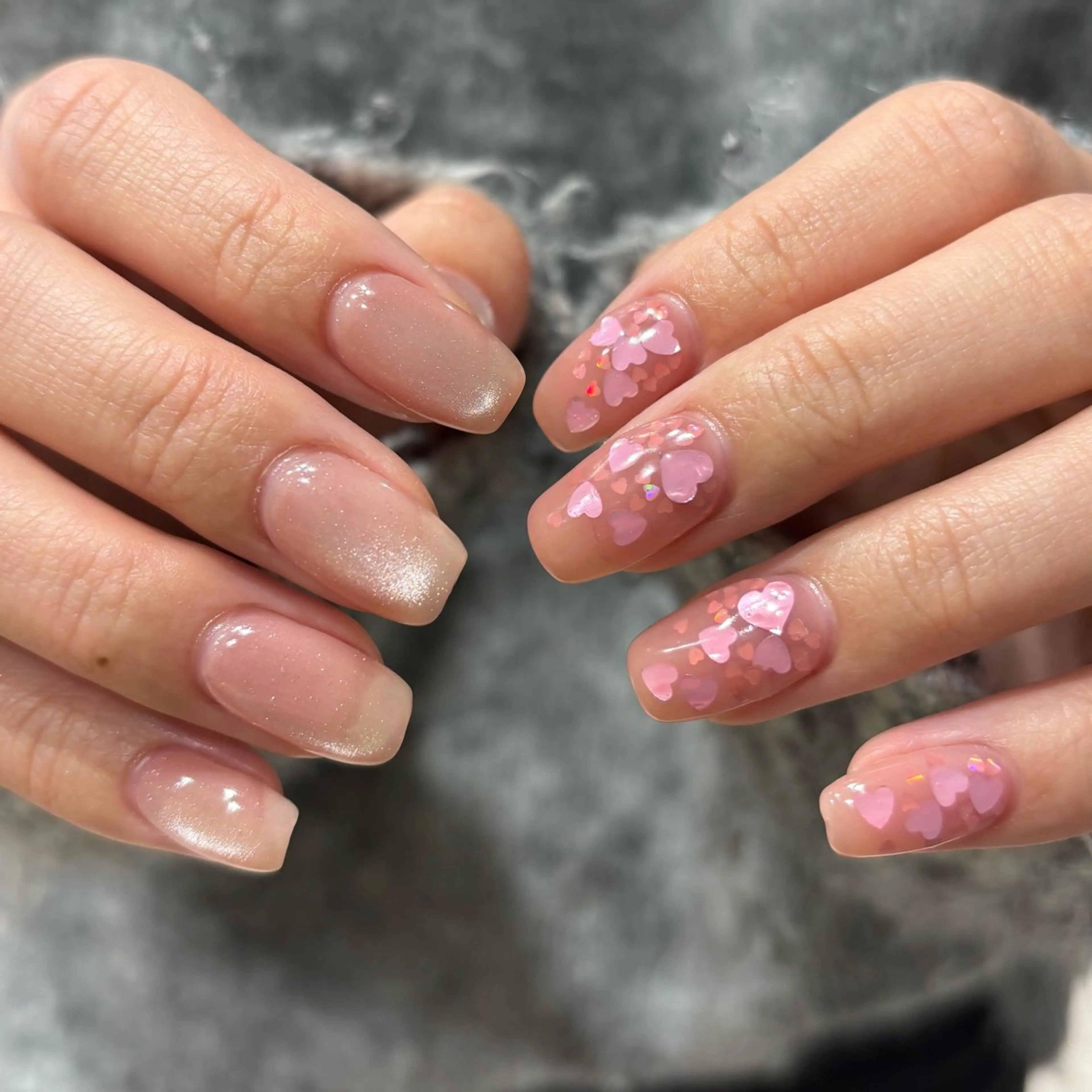 ネイル ハート ハンドネイル N° nail_ fuyukaのネイルデザイン