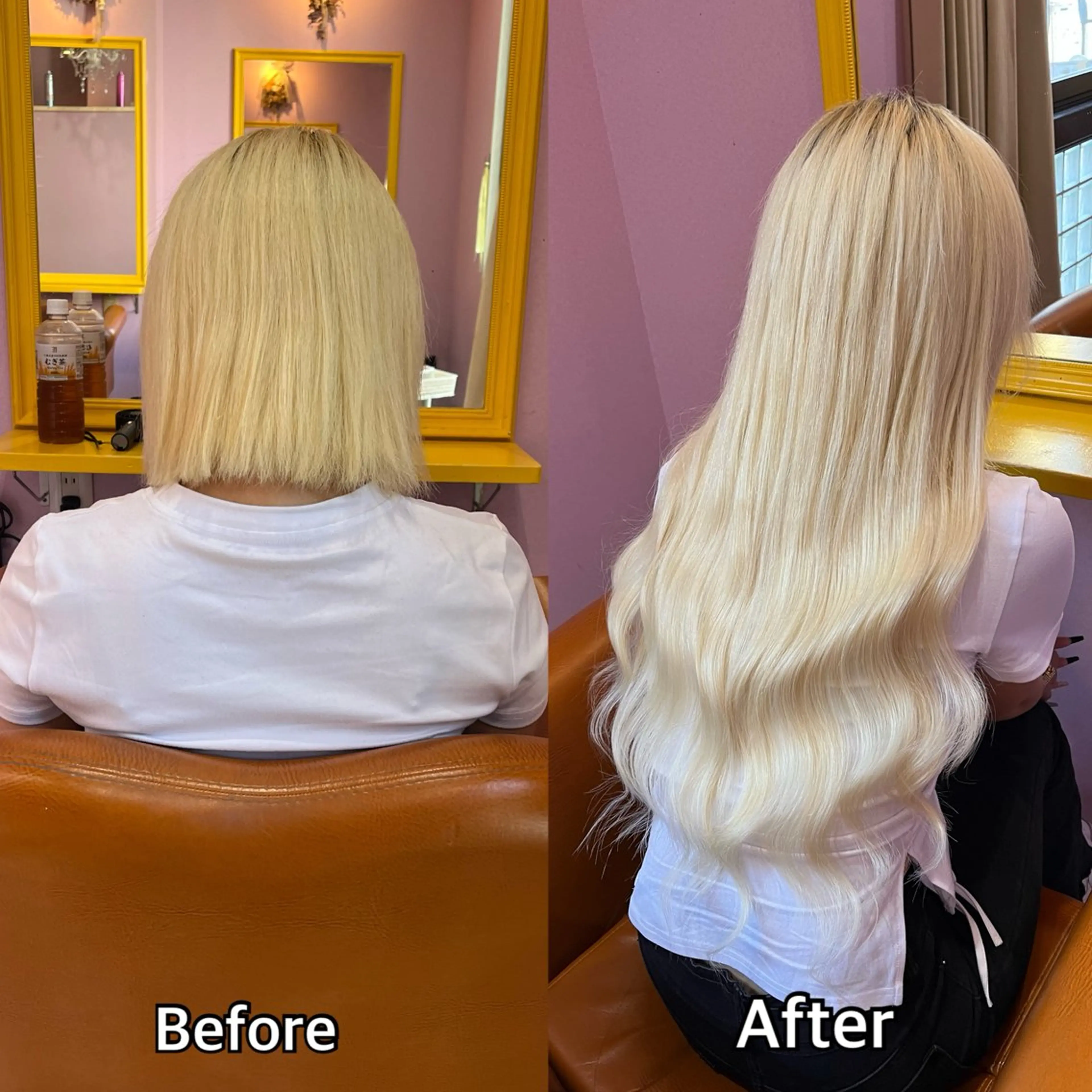 ロング シール＋ちび編み込み エクステ梅田🐨のヘアスタイル