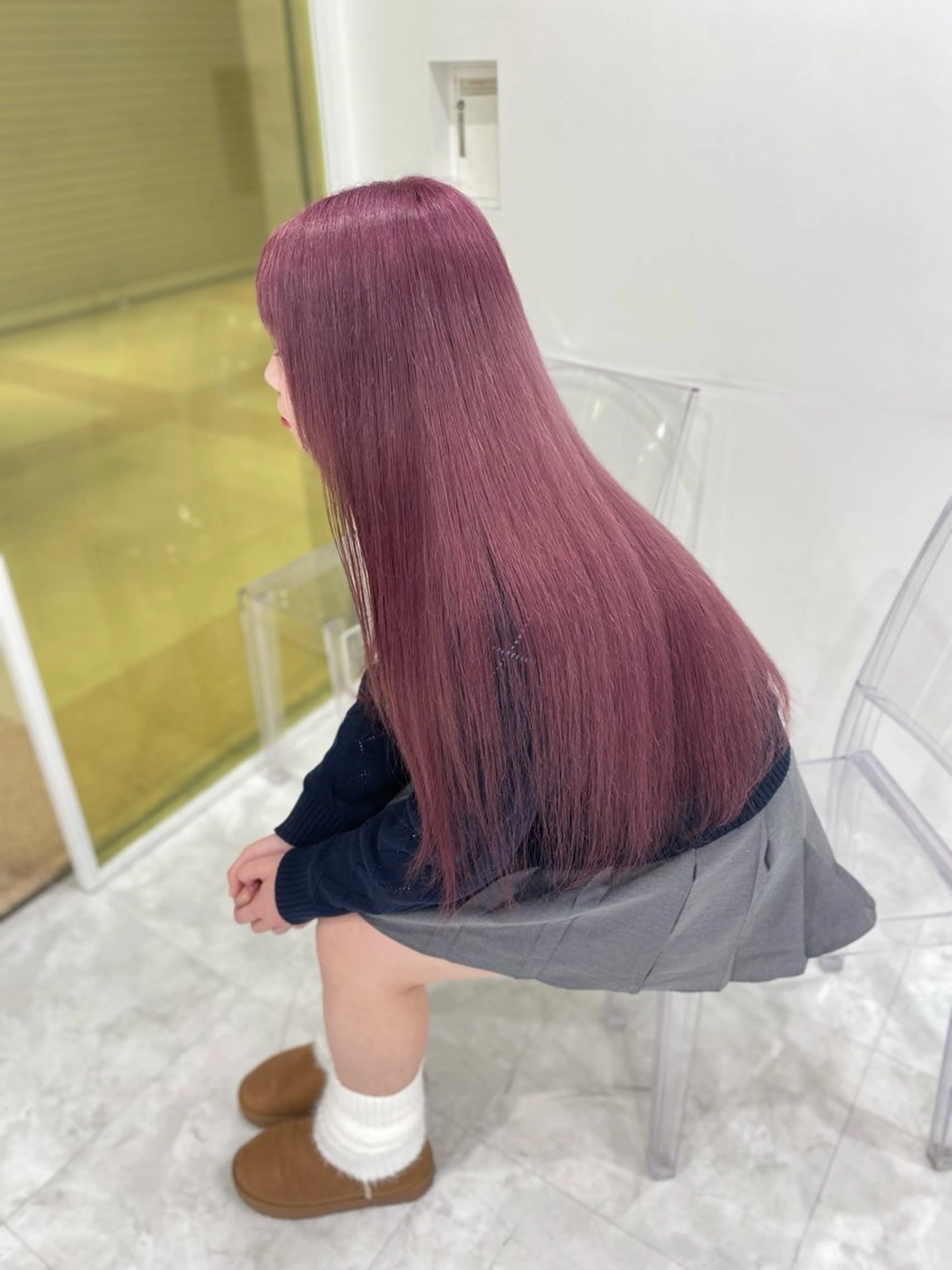 ロング カラー ヘアアレンジ トレンドモテカラー 🩷色落ちまで可愛くのヘアスタイル