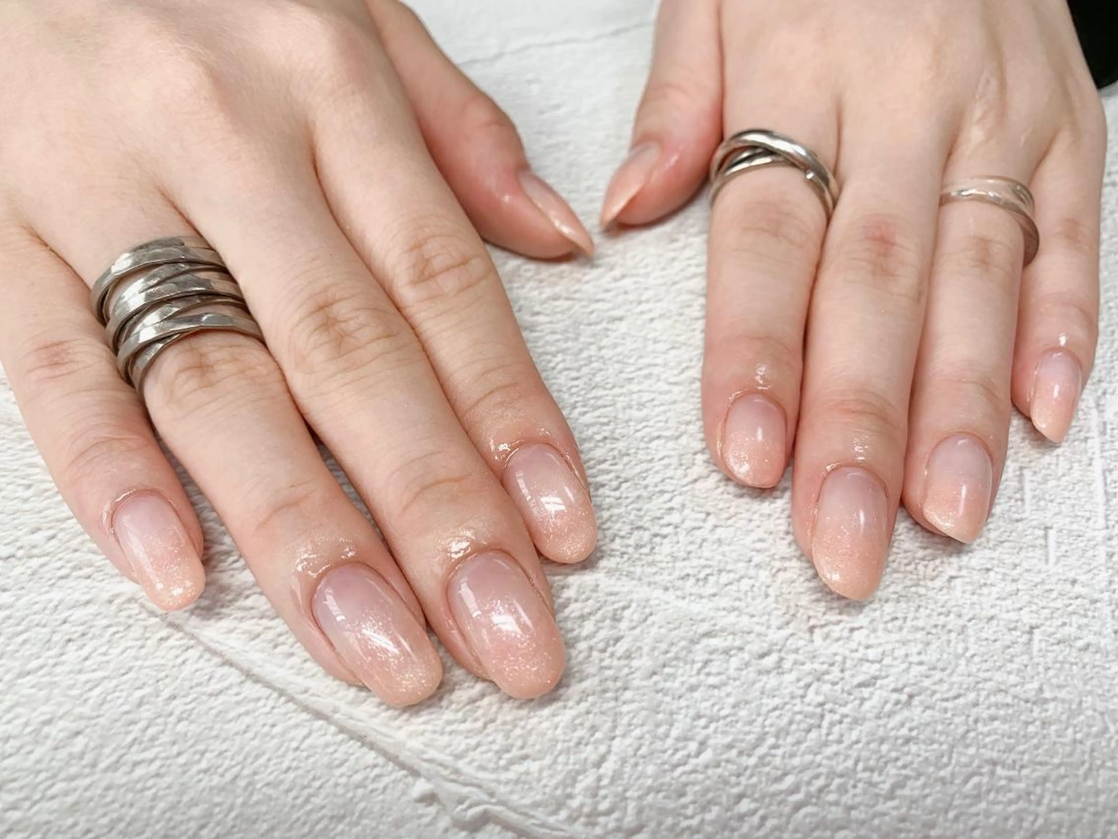 ネイル グラデーション ラメ(グリッター) オレンジ ハンドネイル 痩身/脱毛/ネイル HARUKAのエステ・リラクイメージ