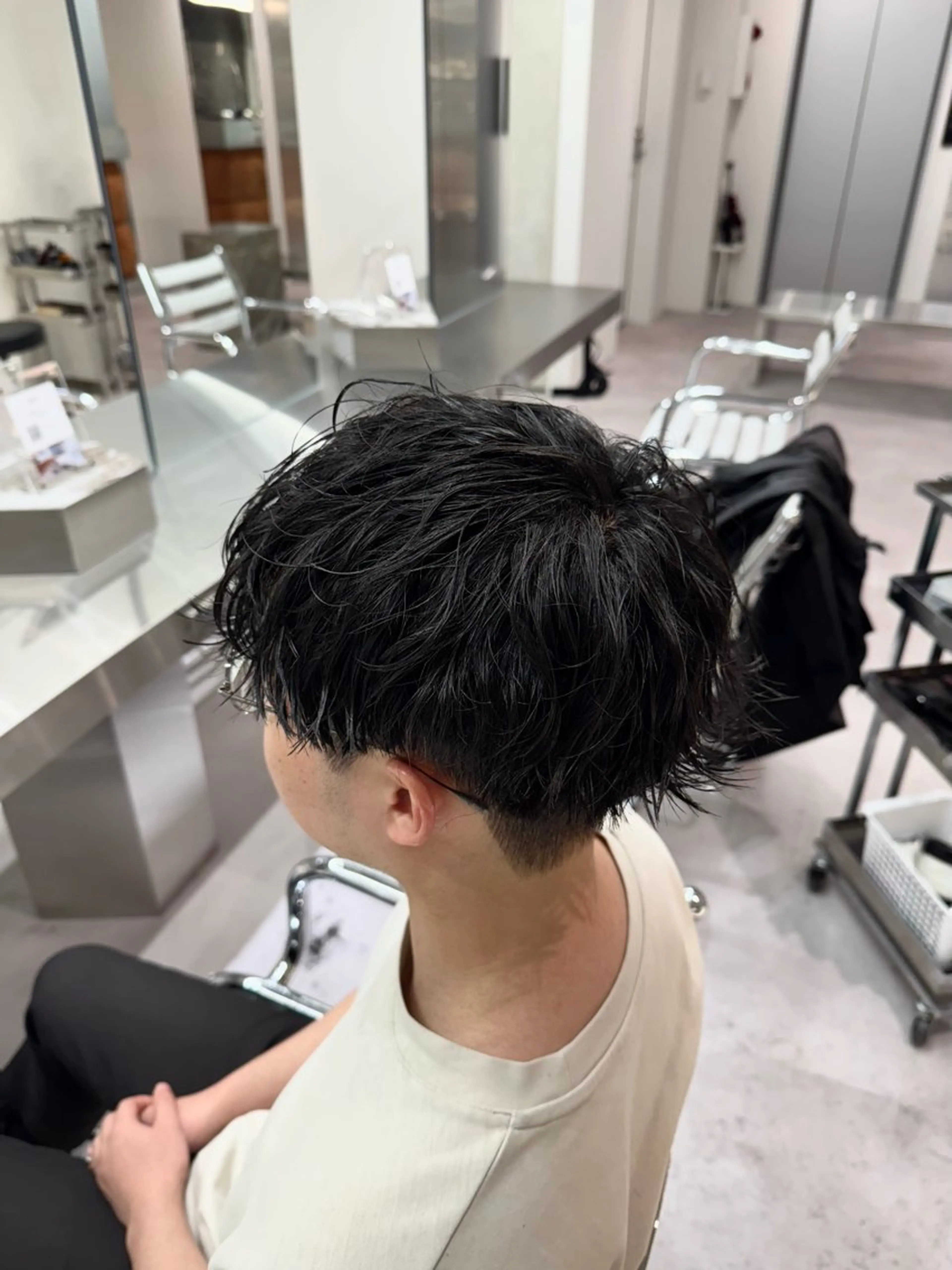 【ミニモ限定価格🔥】 メンズカット➕シャドウパーマ➕3stepトリートメントの写真