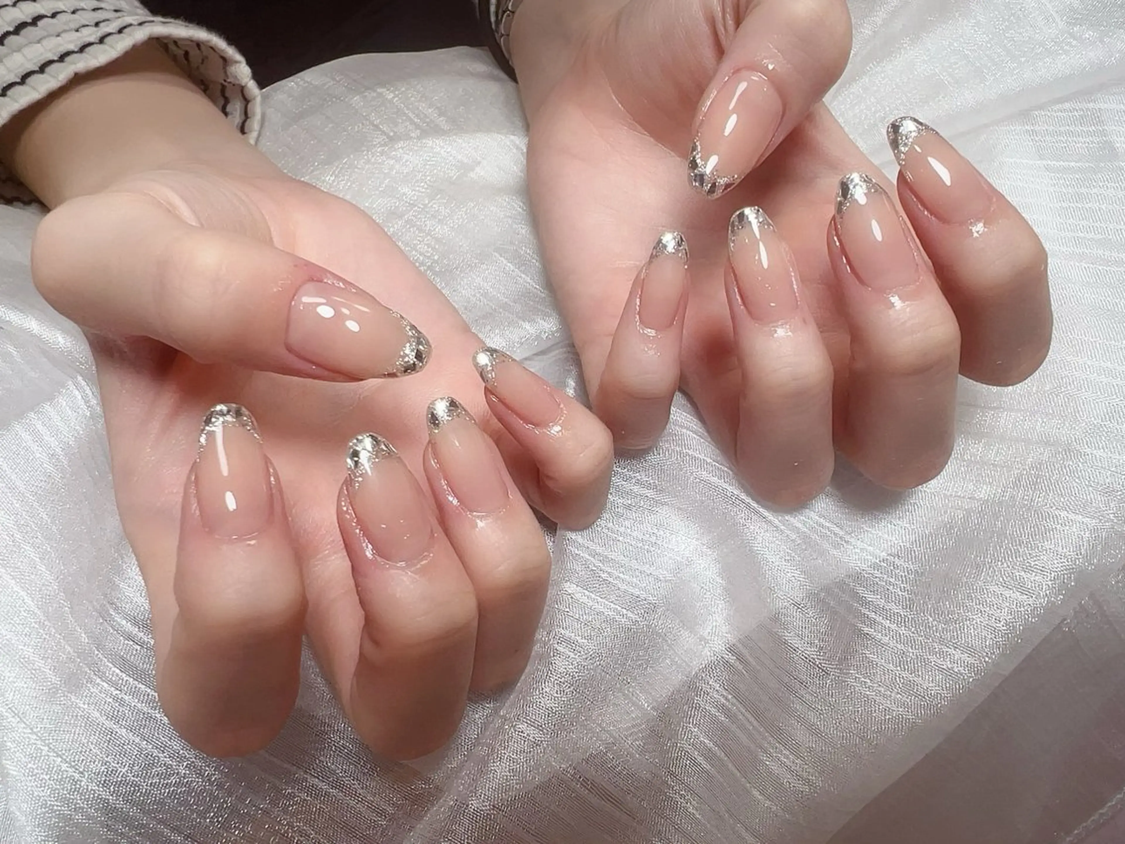 ネイル フレンチネイル ガラスフレンチ ハンドネイル Nail NaNaのネイルデザイン