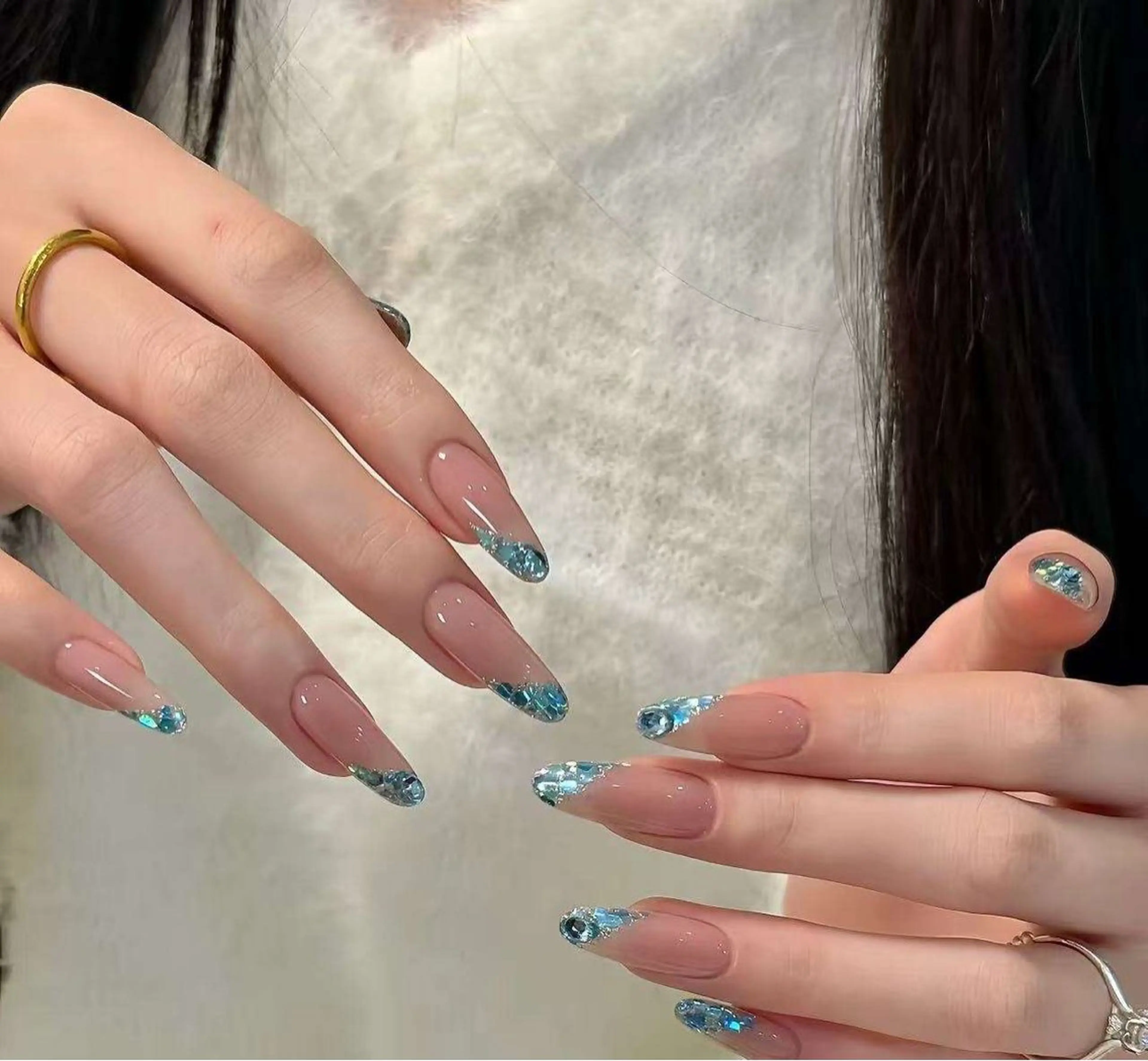 ネイル オーロラネイル フラワーネイル フットネイル フレンチネイル ジェルネイル ハンドネイル BabyYouMi ねねのネイルデザイン