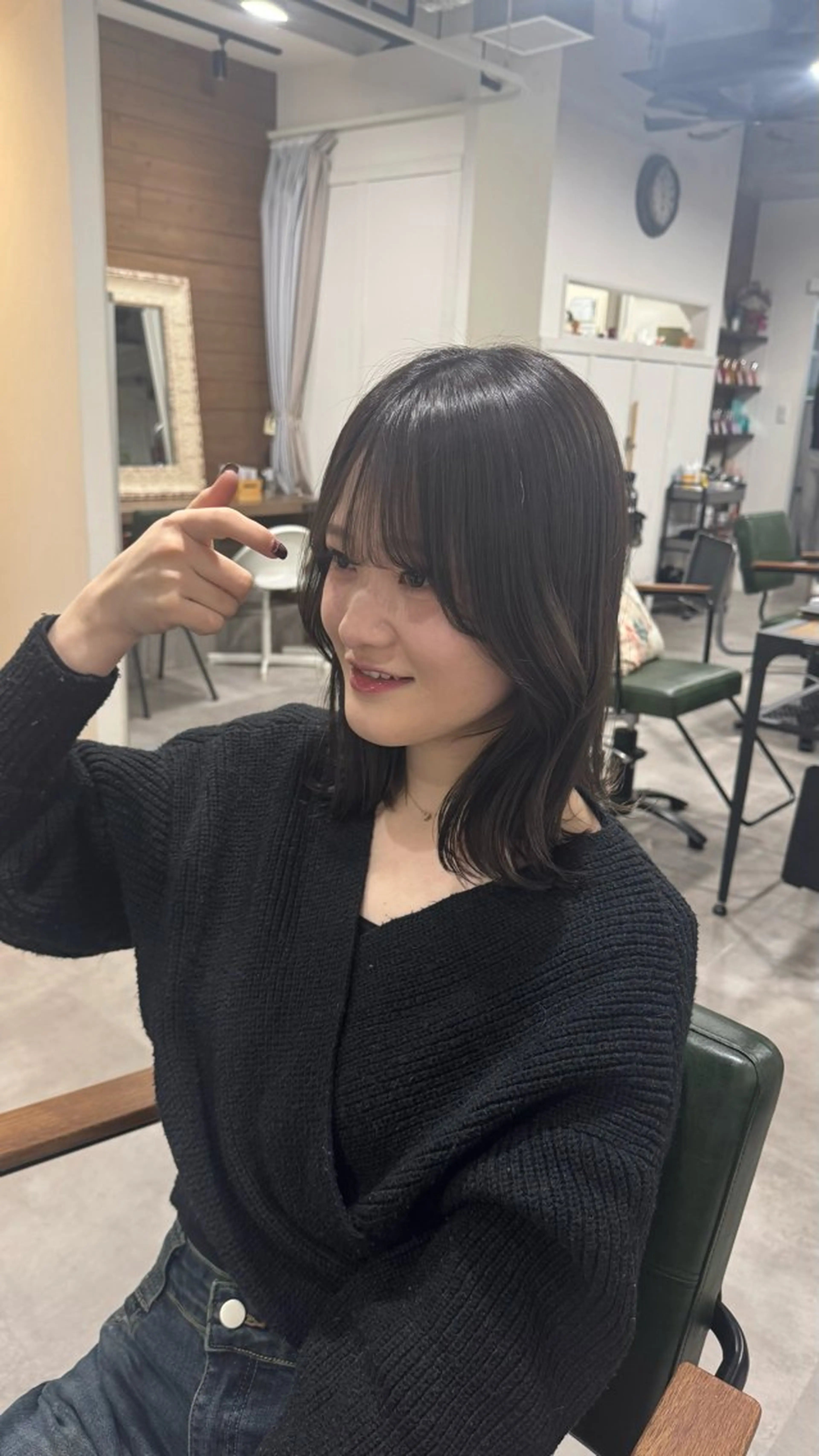 ミディアム ヘアカラー 平尾/艶カラー/ アッシュ系/中川誠大のヘアスタイル