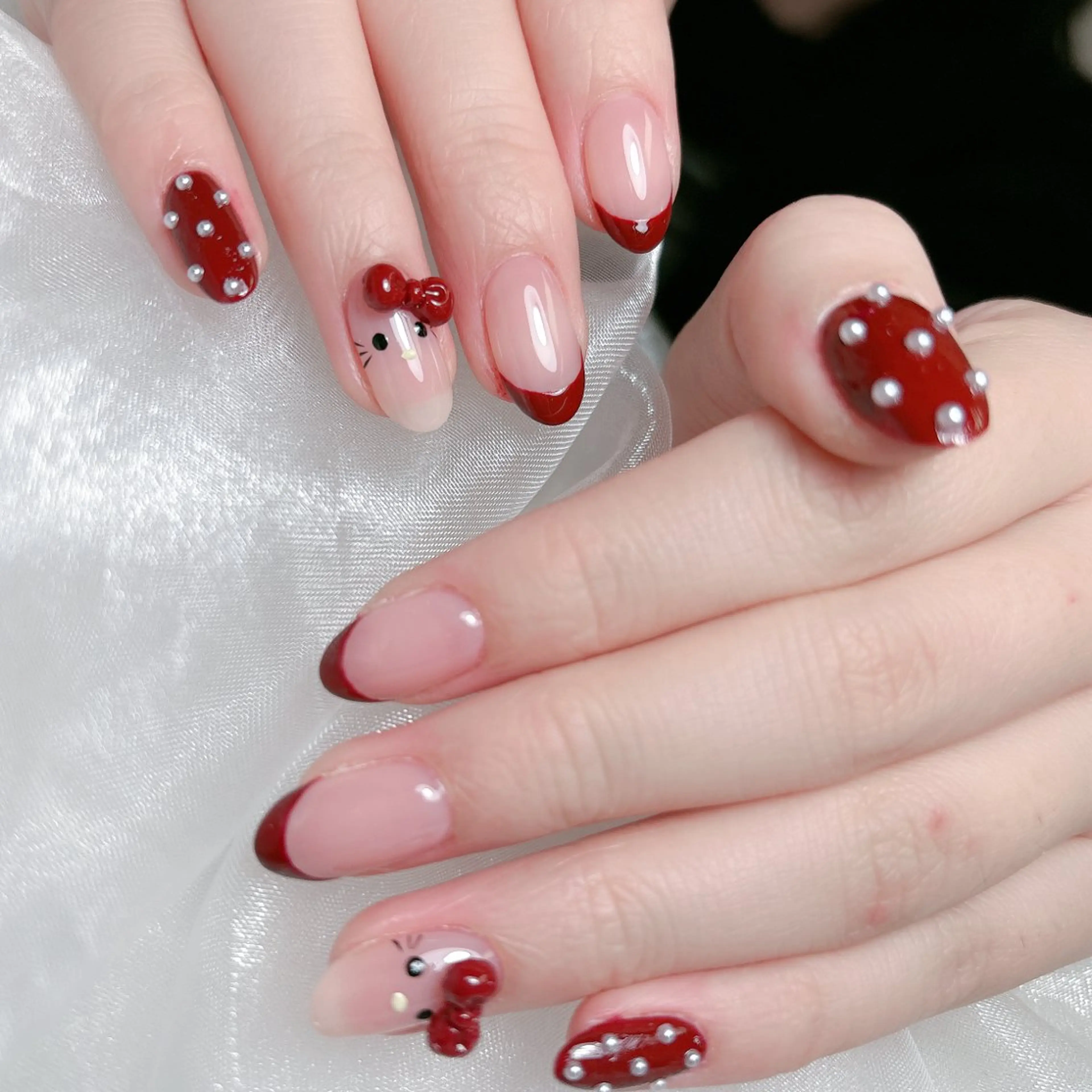 ネイル 成人式 ジェルネイル ロングネイル マグネットネイル ミディアムネイル ハンドネイル MoMoA Nail ネイル長さ出し専門店のネイルデザイン