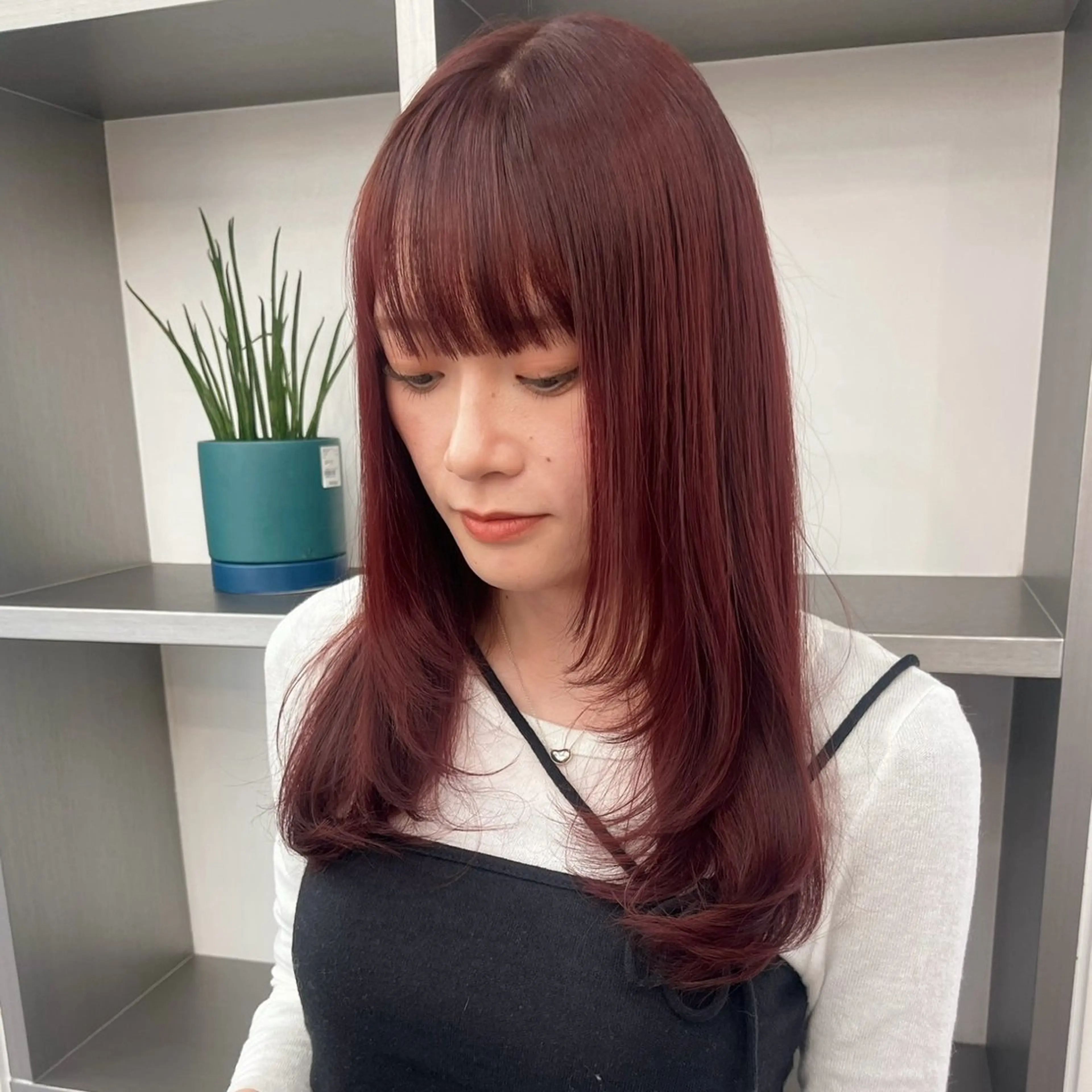 セミロング カラー ブリーチ ブラウンカラー ダブルカラー ブリーチなしカラー レッドカラー 🍒暖色✖️レイヤー ／Haruna🍒のヘアスタイル