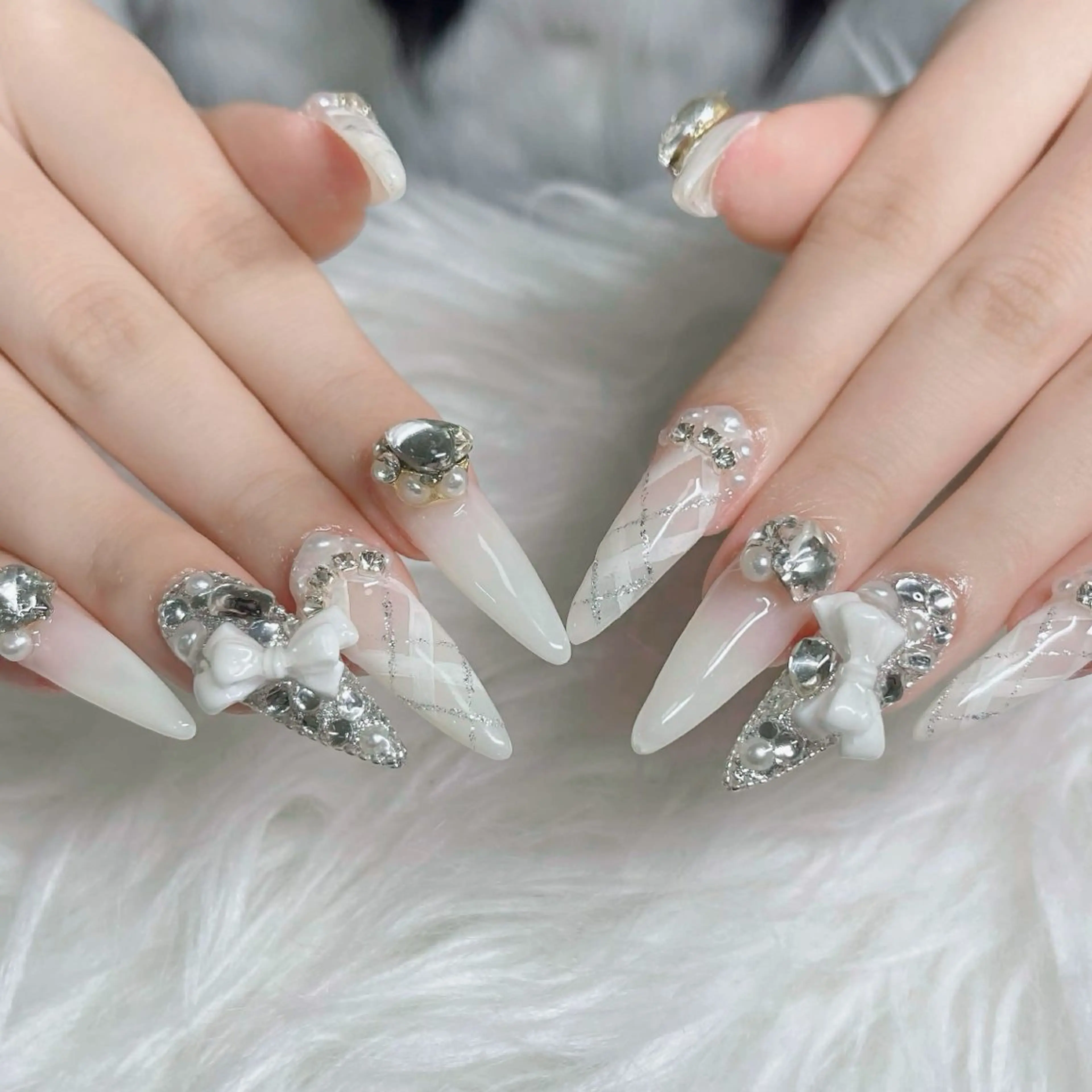 ネイル フットネイル フレンチネイル グラデーション 韓国ネイル ロングネイル ハンドネイル Hani Nail Salonのネイルデザイン