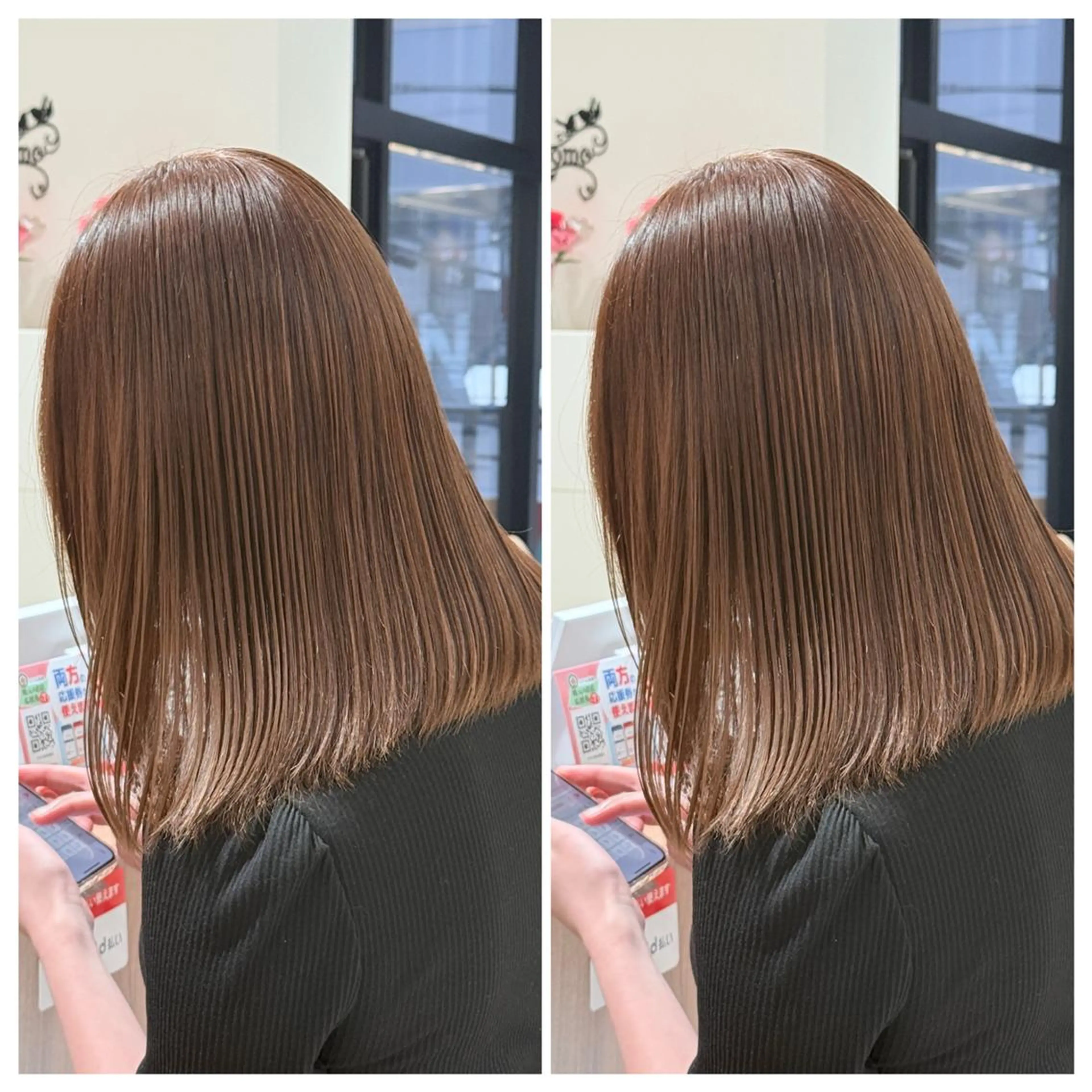 ミディアム 顔周りレイヤーカット 透明感カラー達冨のヘアスタイル