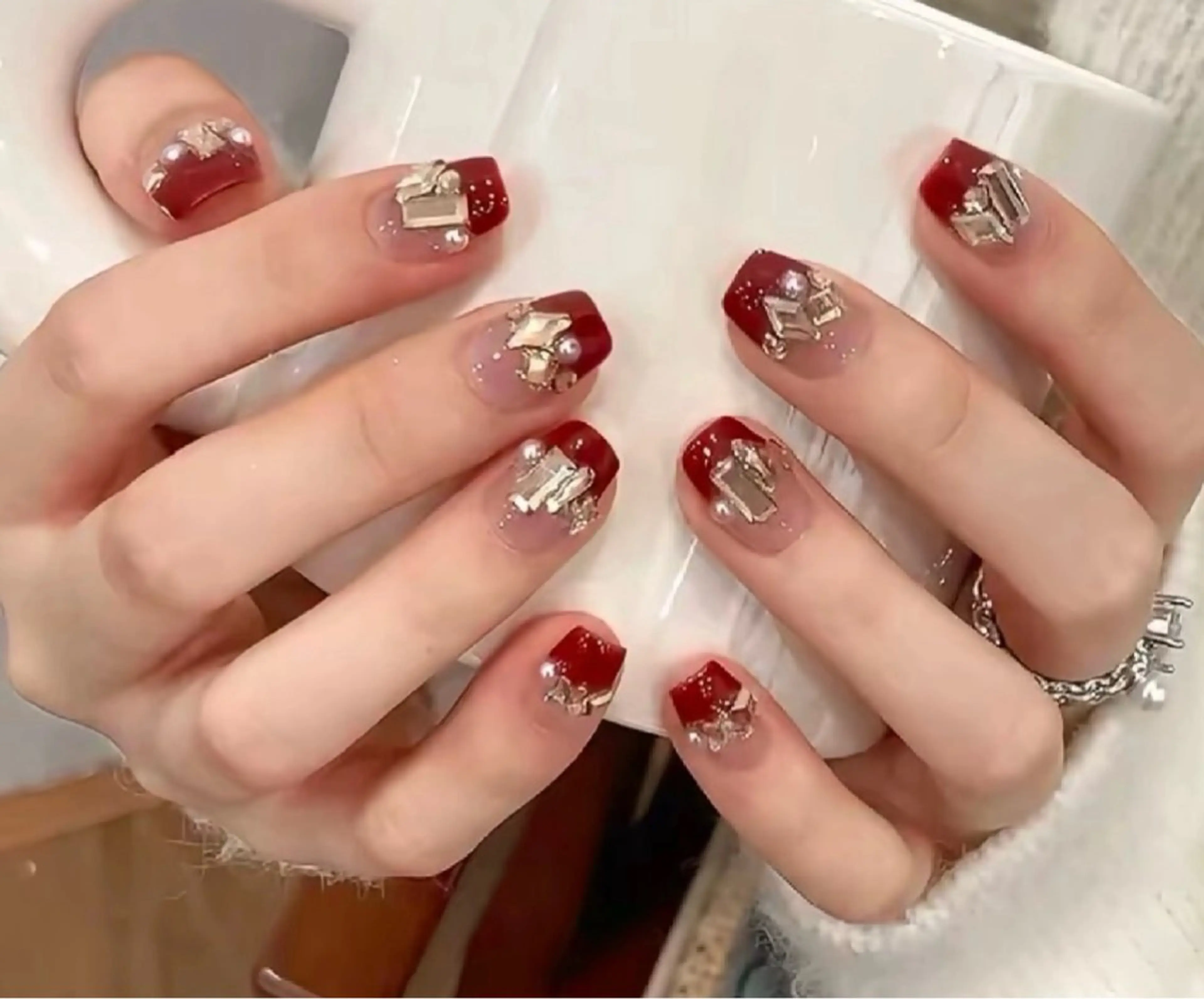 ネイル ハンドネイル H3 Nail Tsuki🦋💙のネイルデザイン